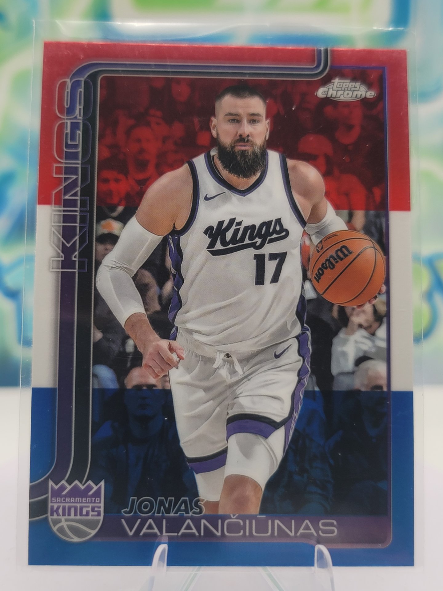 2025 Topps Topps Chrome Jonas Valanciunas — 2025 Topps Topps Chrome Red White Blue Jonas Valanciunas