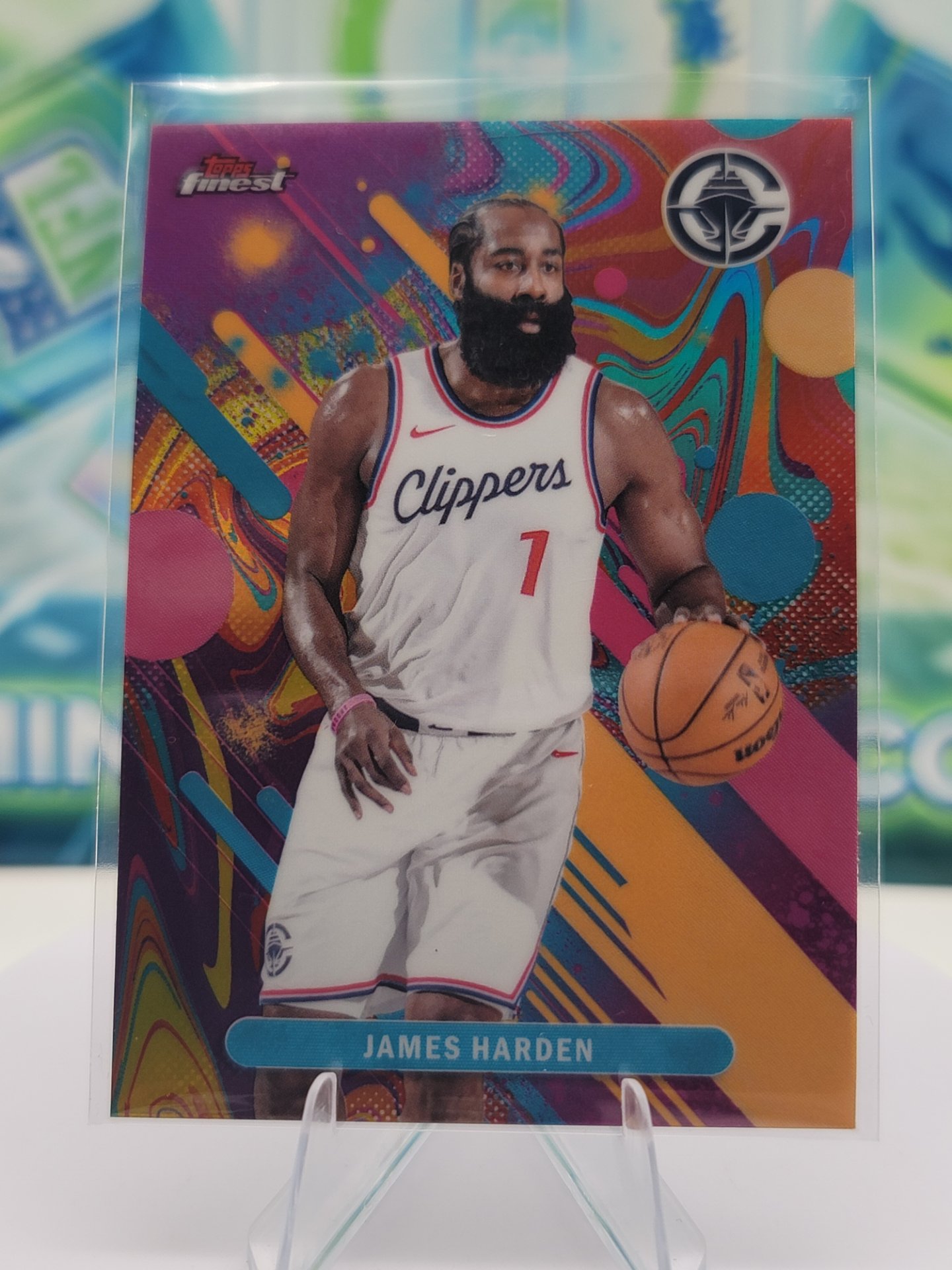 2025 Topps Topps Finest James Harden — 2025 Topps Topps Finest Common Oil Spill James Harden