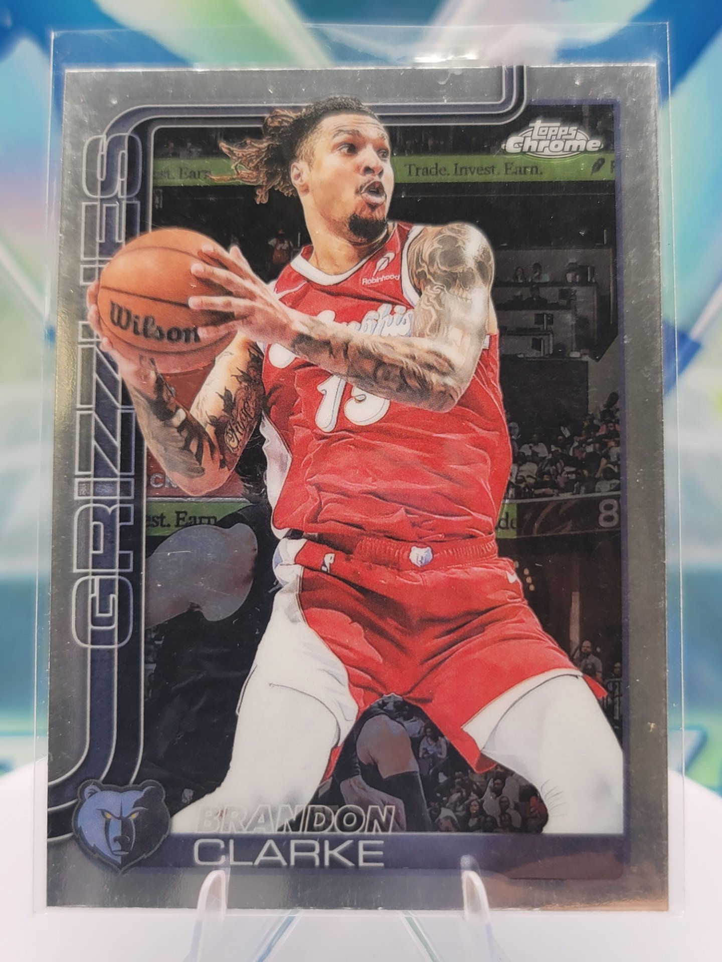 2025 Topps Topps Chrome Brandon Clarke — 2025 Topps Topps Chrome Base Brandon Clarke