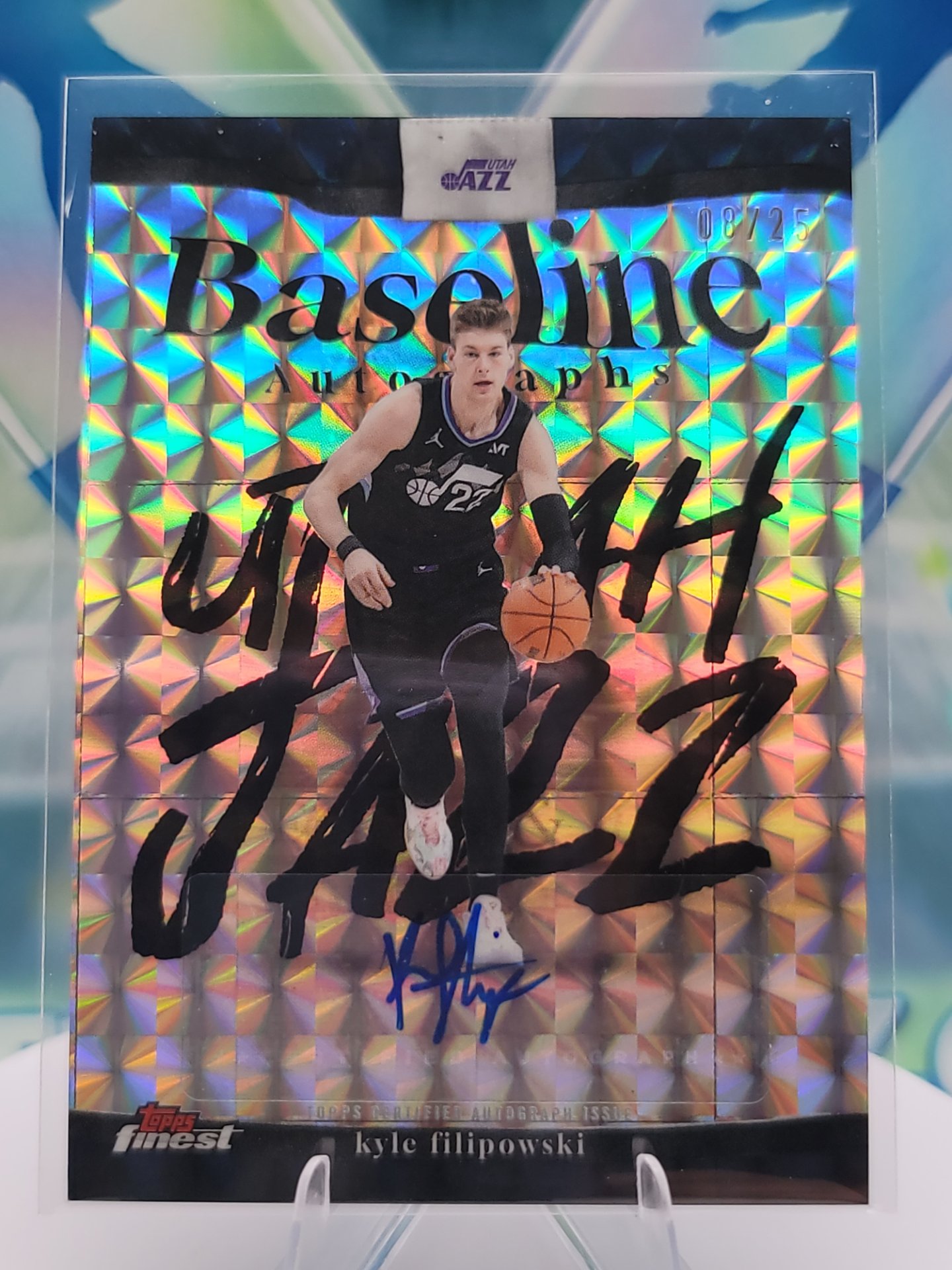 2026 Topps Topps Finest Kyle Filipowski — 2026 Topps Topps Finest Baseline X-Fractor Kyle Filipowski #8 of 25 Autograph