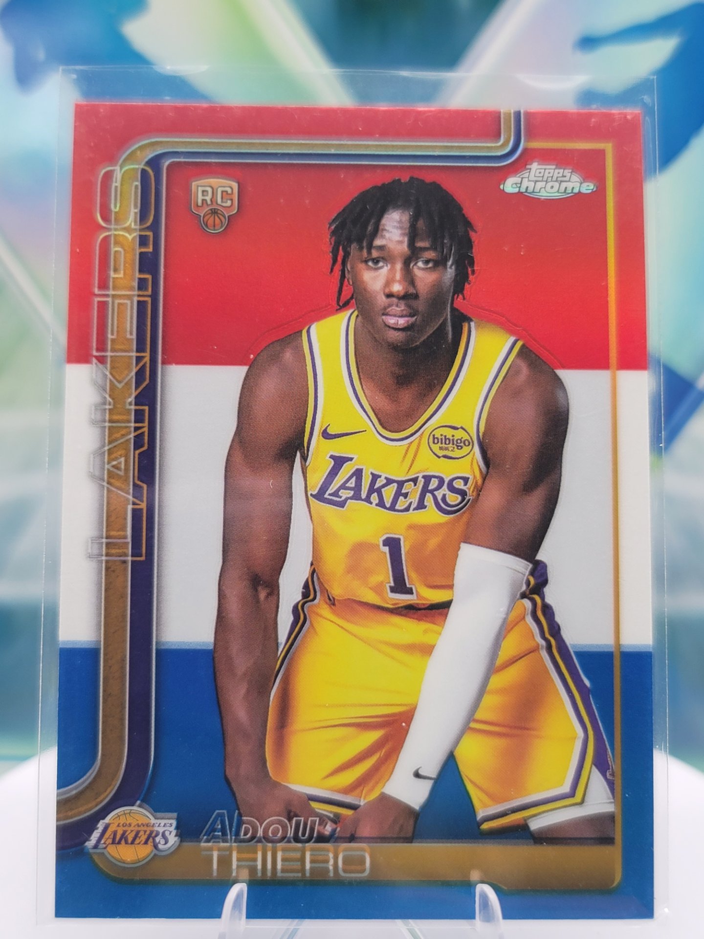 2025 Topps Topps Chrome Adou Thiero — 2025 Topps Topps Chrome Red White Blue Adou Thiero Rookie