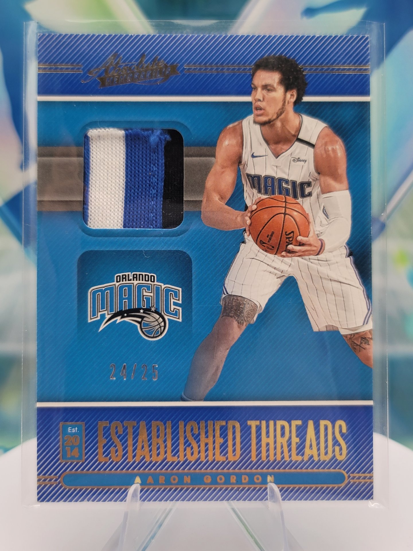 2021 Panini Absolute Memorabilia Aaron Gordon — 2021 Panini Absolute Memorabilia Established Threads Patch Aaron Gordon #24 of 25 Patch/Memorabilia