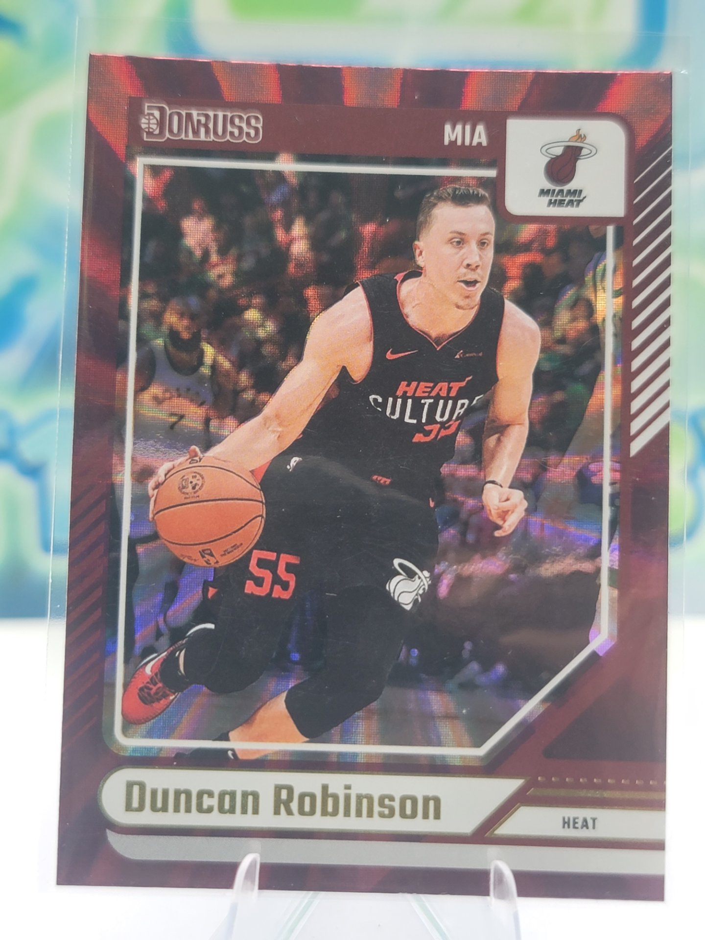 2025 Panini Donruss Duncan Robinson — 2025 Panini Donruss International Holo Maroon Laser Duncan Robinson