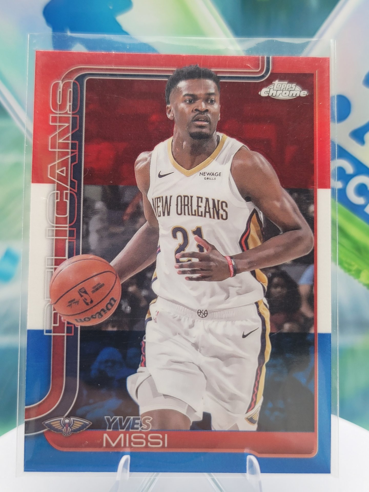 2025 Topps Topps Chrome Yves Missi — 2025 Topps Topps Chrome Red White Blue Yves Missi