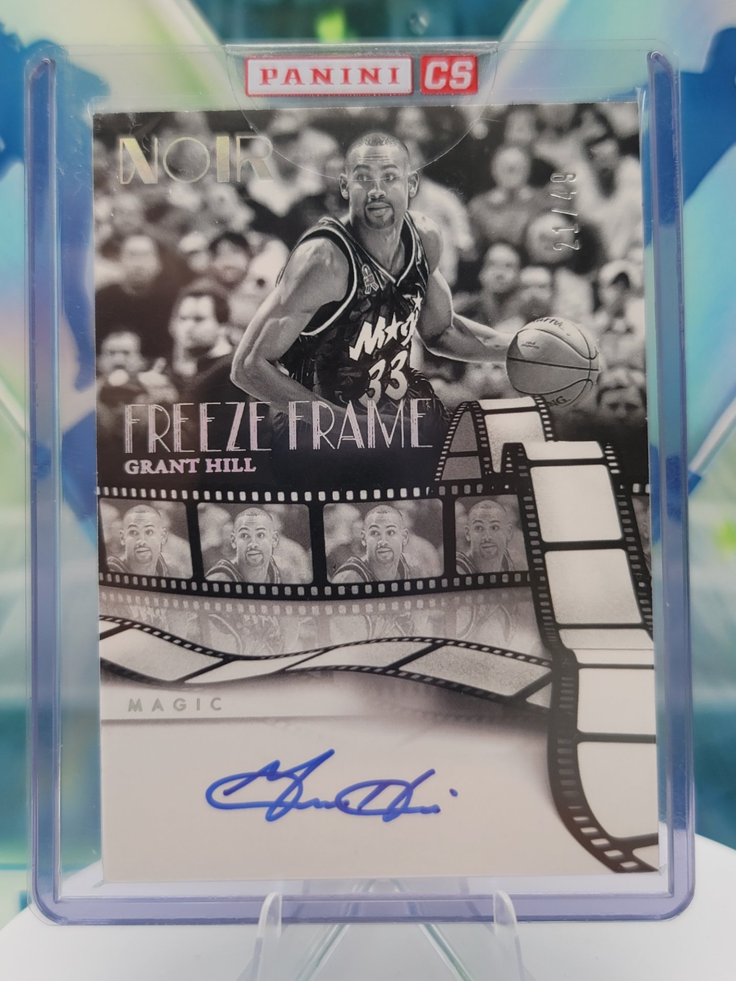 2025 Panini Noir Grant Hill — 2025 Panini Noir Freeze Frame Auto Grant Hill #21 of 49 Autograph