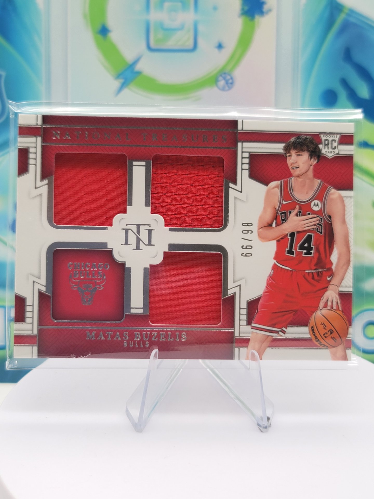 2025 Panini National Treasures Matas Buzelis — 2025 Panini National Treasures Patch Matas Buzelis #86 of 99 Rookie Patch/Memorabilia