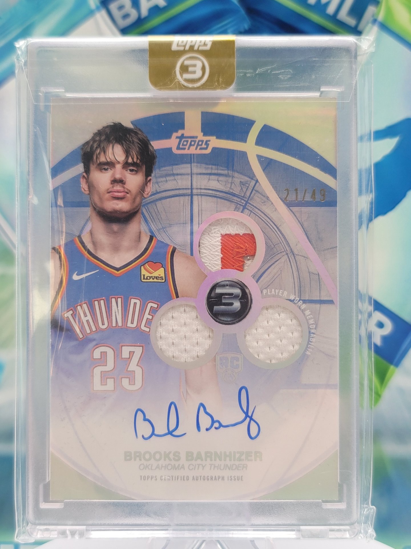 2026 Topps 3 Brooks Barnhizer — 2026 Topps 3 RPA Brooks Barnhizer #21 of 49 Rookie Autograph Patch/Memorabilia