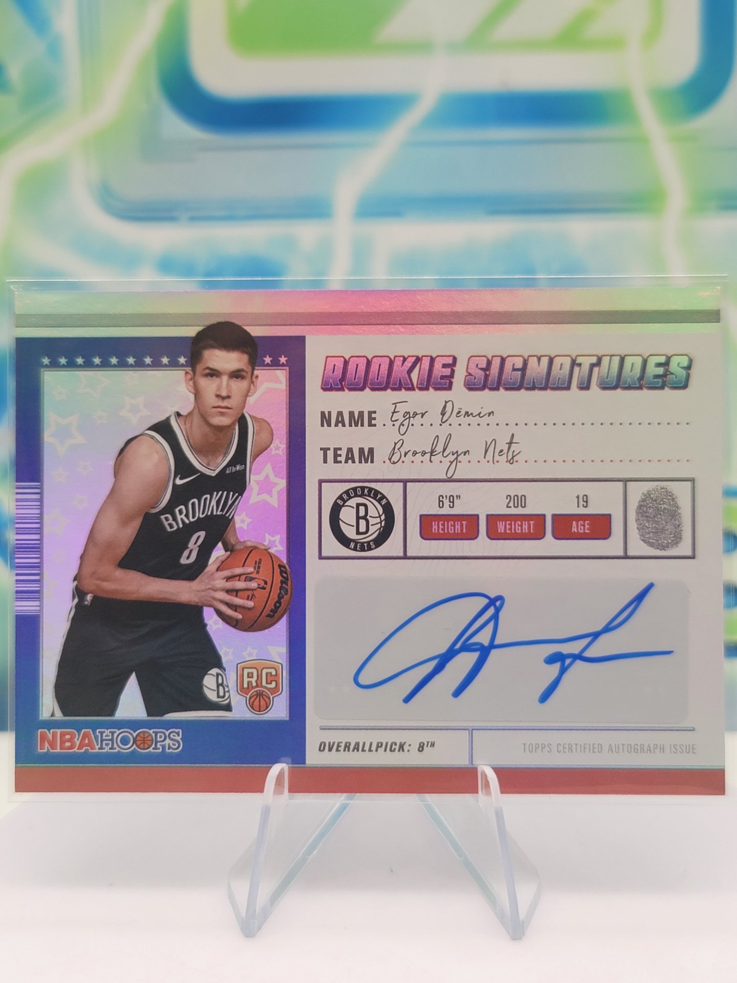 2026 Topps NBA Hoops Egor Demin — 2026 Topps NBA Hoops Rookie Signatures Egor Demin Rookie Auto