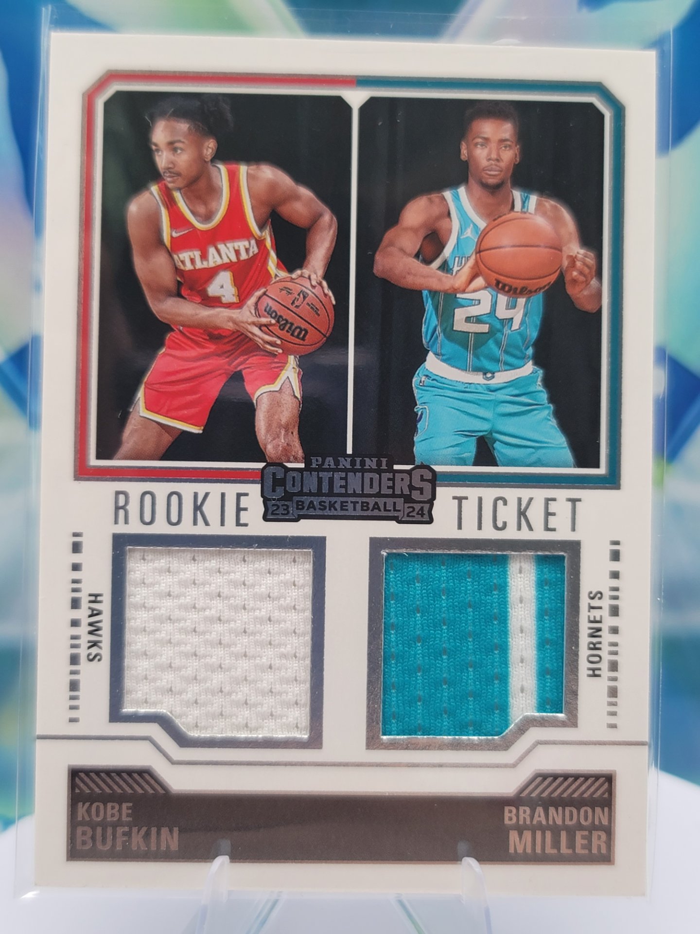 2024 Panini Contenders Brandon Miller/Kobe Bufkin — 2024 Panini Contenders Rookie Ticket Patch Brandon Miller/Kobe Bufkin Rookie Patch/Memorabilia