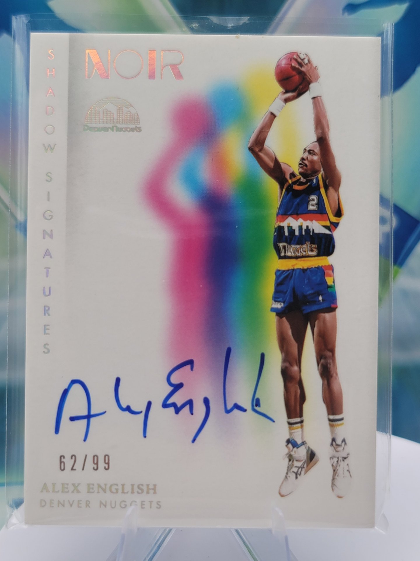 2024 Panini Noir Alex English — 2024 Panini Noir Shadow Signatures Auto Alex English #62 of 99 Autograph