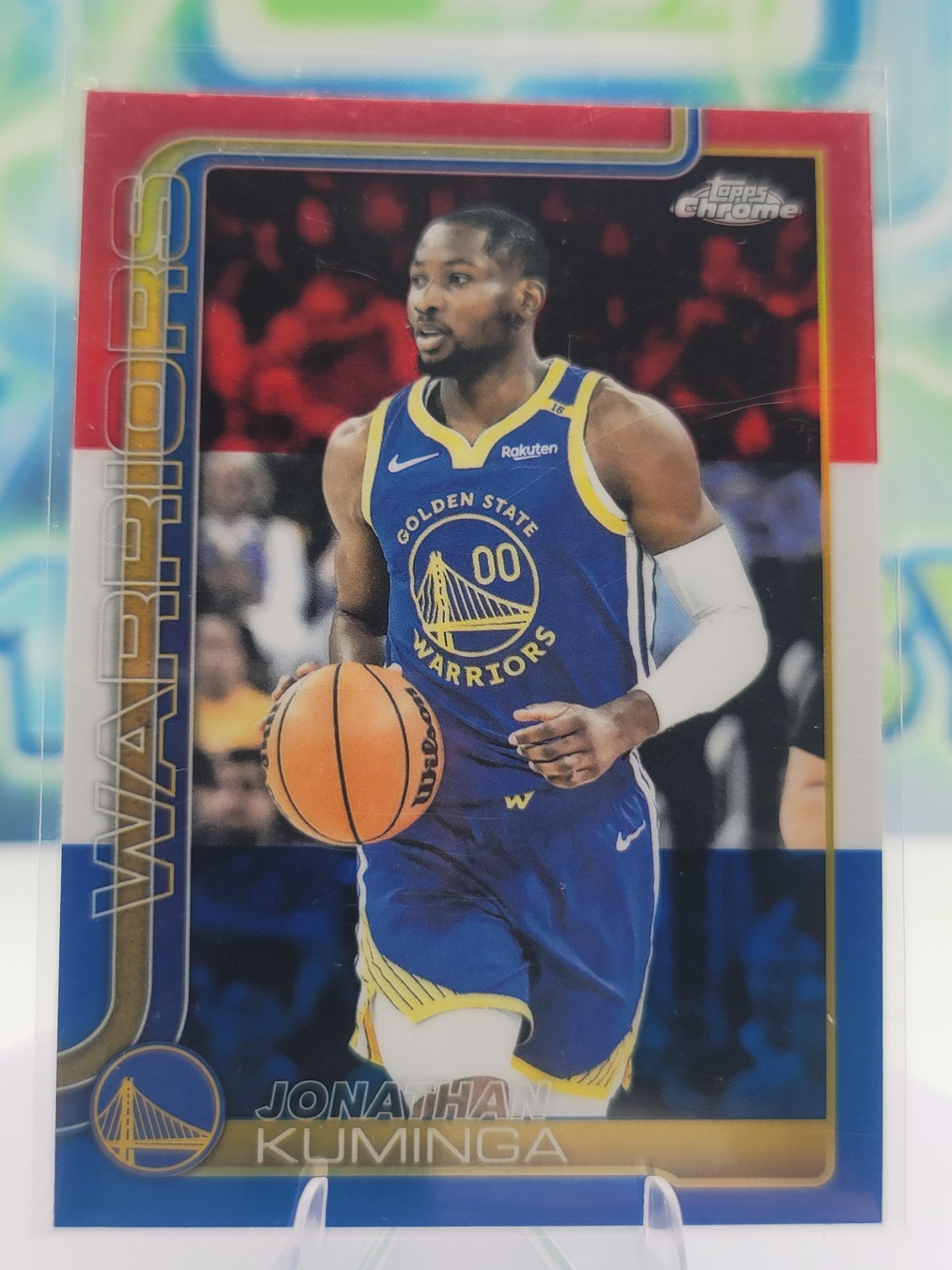 2025 Topps Topps Chrome Jonathan Kuminga — 2025 Topps Topps Chrome Red White Blue Jonathan Kuminga