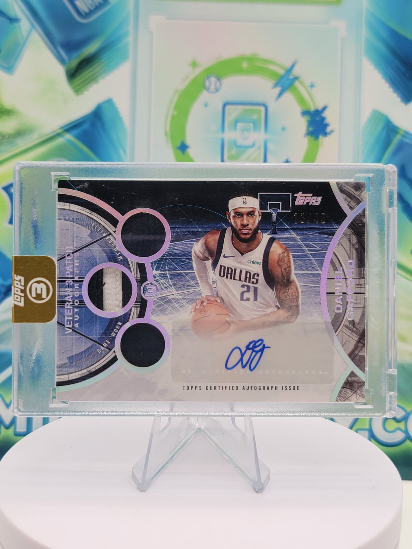 2026 Topps 3 Daniel Gafford — 2026 Topps 3 Veteran 3 Patch Patch Auto Daniel Gafford #16 of 49 Autograph Patch/Memorabilia