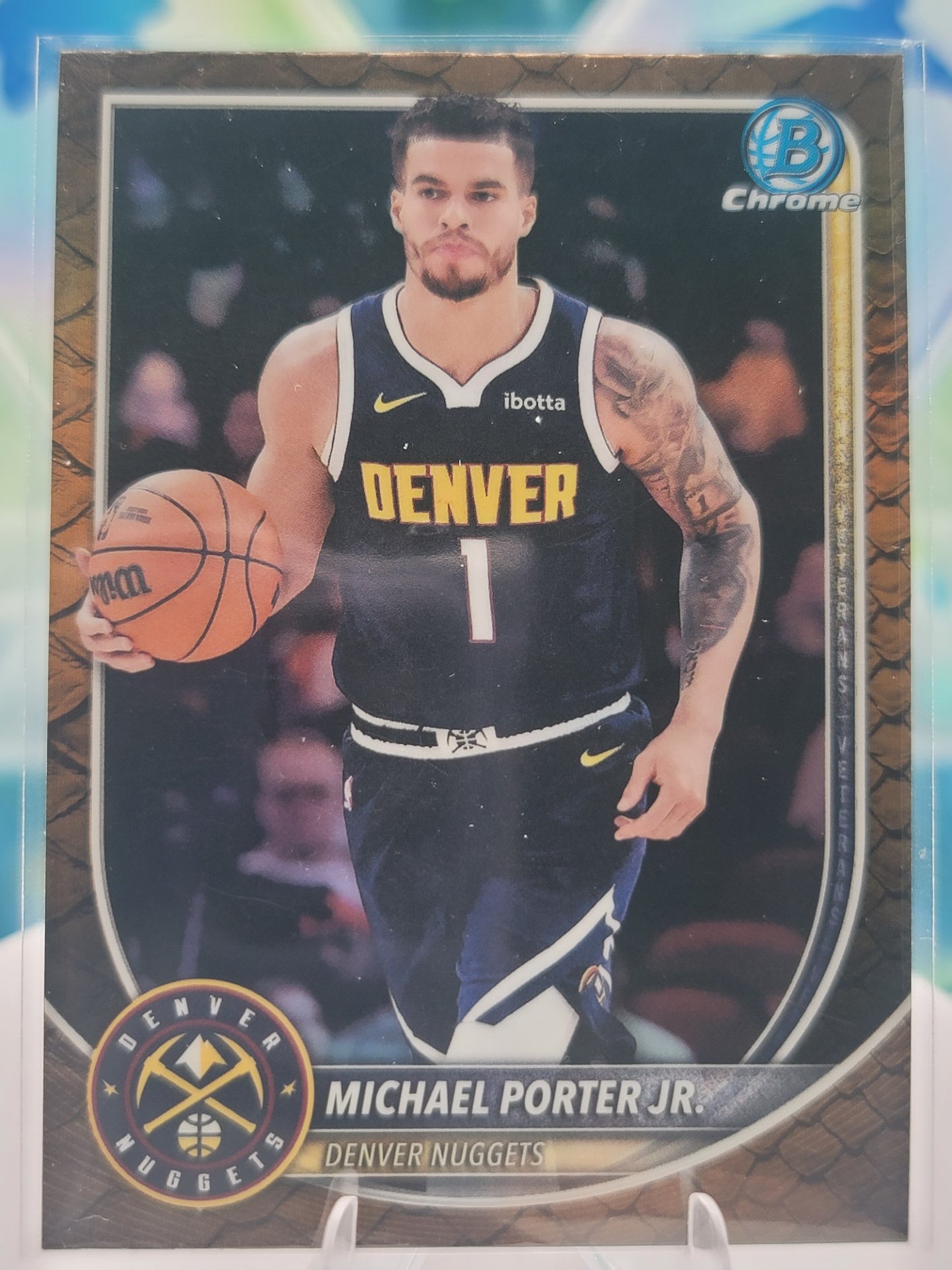 2025 Topps Bowman Michael Porter Jr — 2025 Topps Bowman Chrome Reptilian Refractor Michael Porter Jr