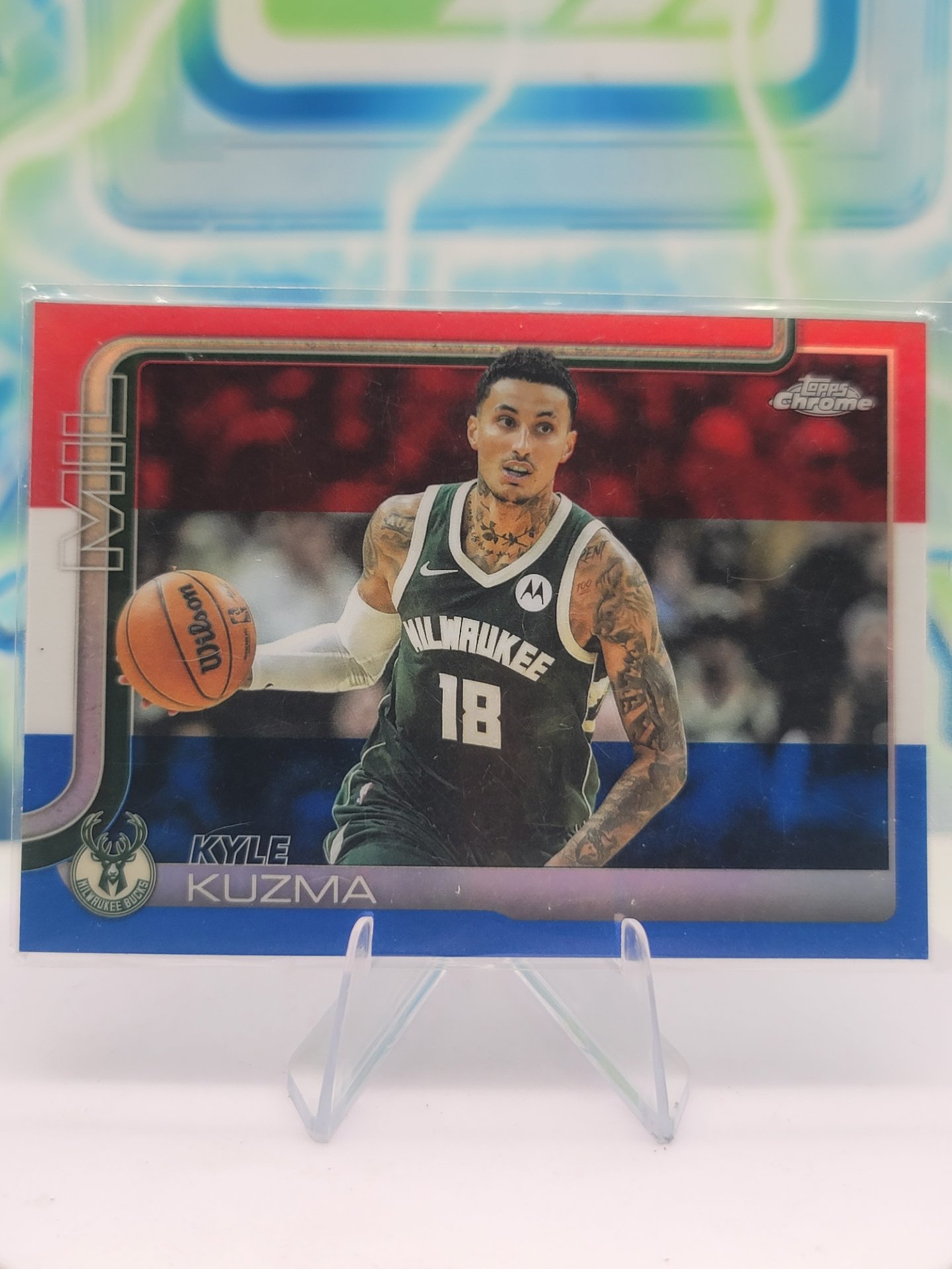 2025 Topps Topps Chrome Kyle Kuzma — 2025 Topps Topps Chrome Red White Blue Kyle Kuzma