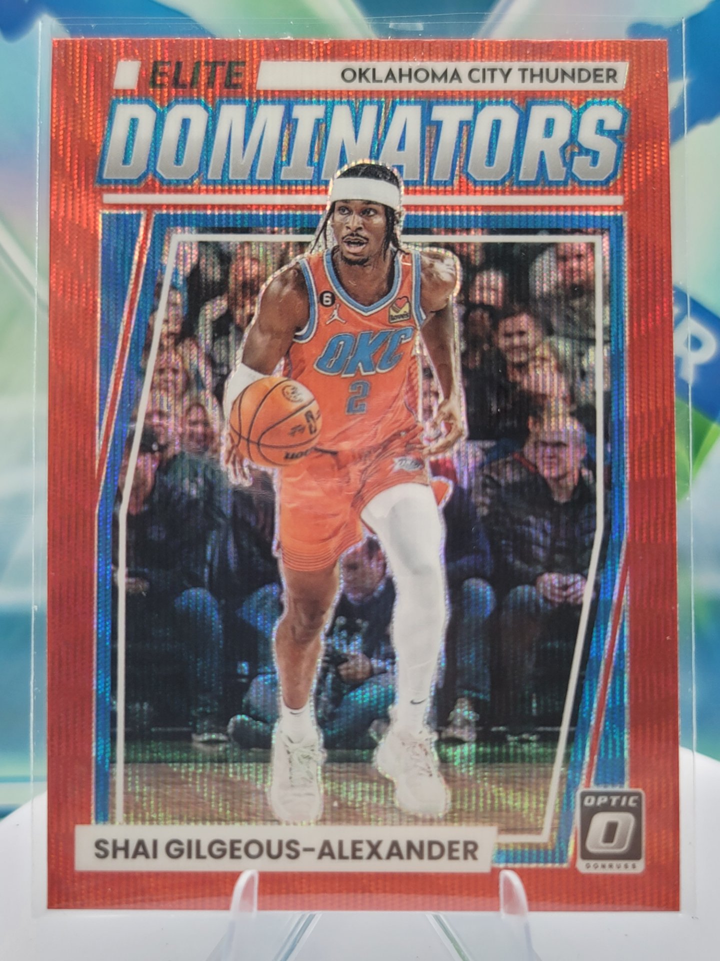 2023 Panini Donruss Optic Shai Gilgeous-Alexander — 2023 Panini Donruss Optic Dominators Wave Refractor Shai Gilgeous-Alexander