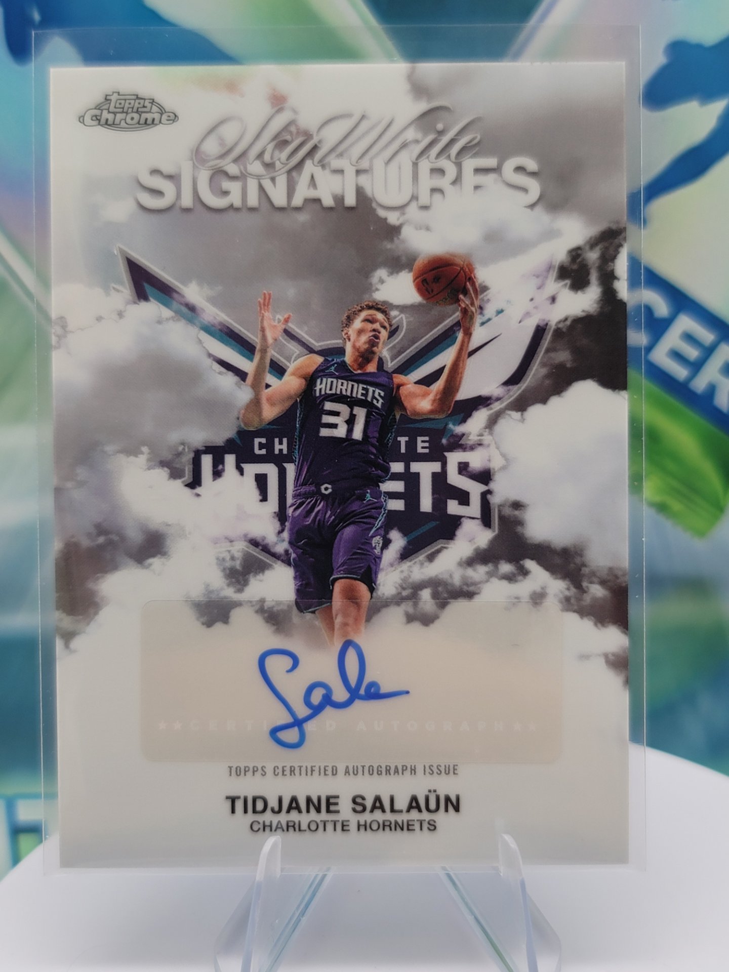 2025 Topps Topps Chrome Tidjane Salaun — 2025 Topps Topps Chrome Sky-Write Signatures Refractor Tidjane Salaun Rookie Autograph