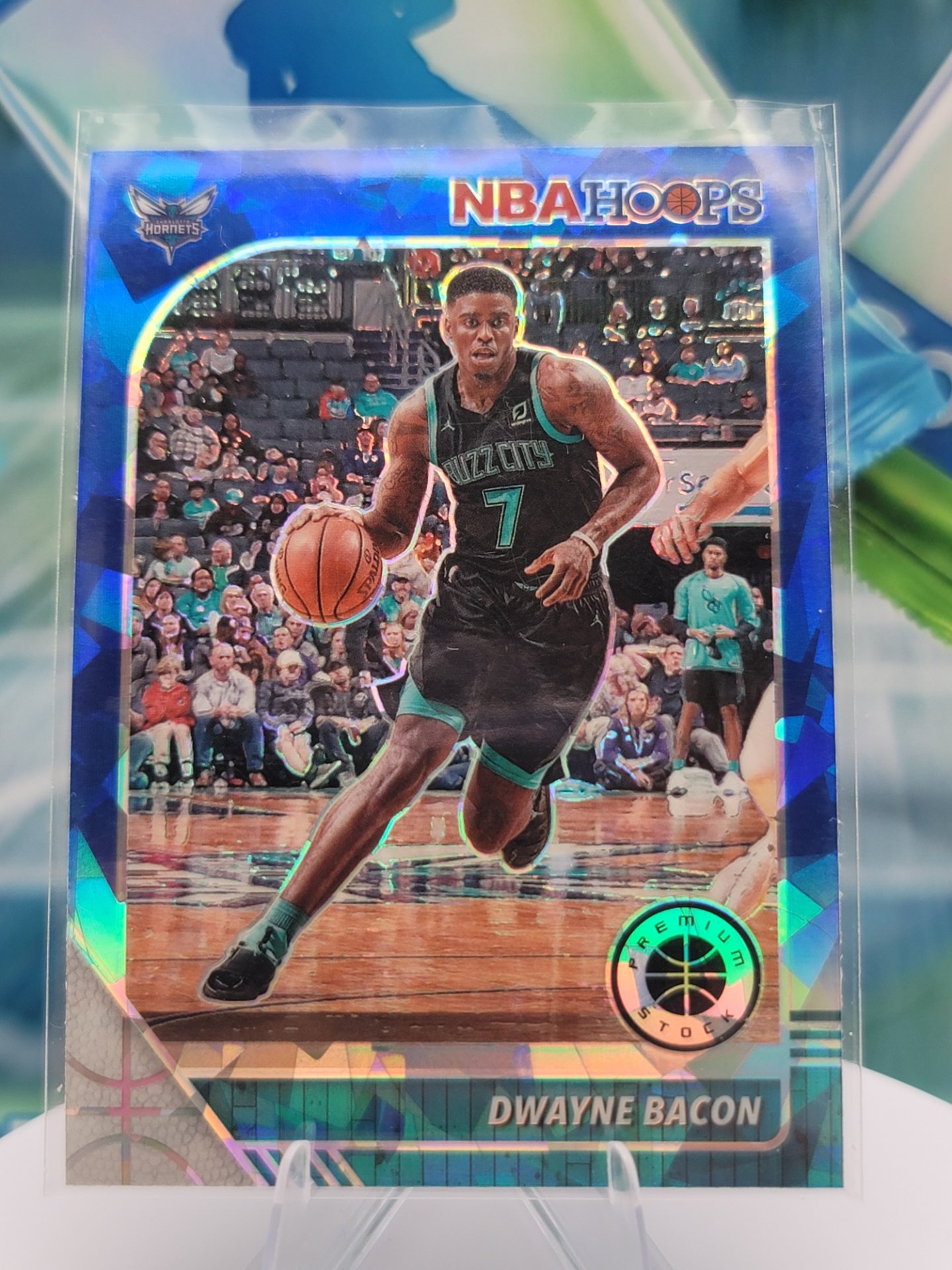 2020 Panini NBA Hoops Dwayne Bacon — 2020 Panini NBA Hoops Premium Stock Blue Ice Dwayne Bacon