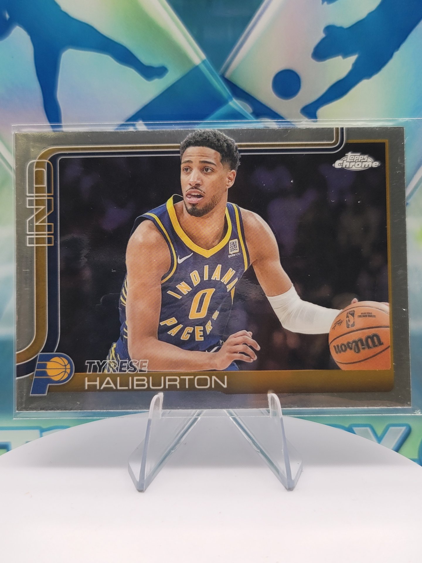 2025 Topps Topps Chrome Tyrese Haliburton — 2025 Topps Topps Chrome Base Tyrese Haliburton