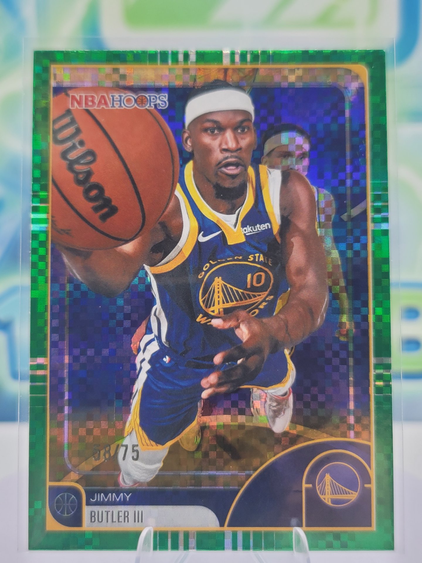 2026 Topps NBA Hoops Jimmy Butler III — 2026 Topps NBA Hoops Light Burst Green Jimmy Butler III #58 of 75