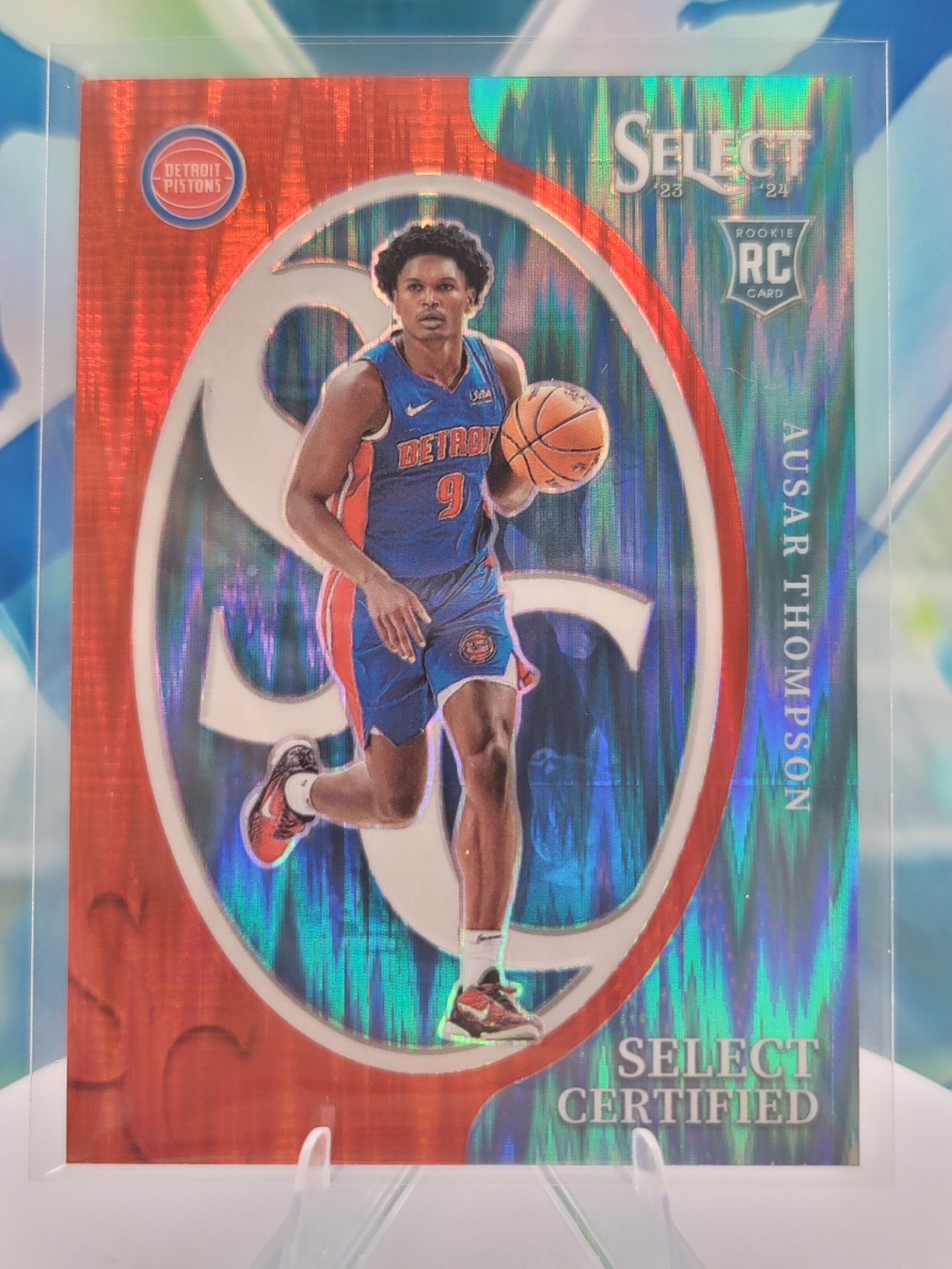 2024 Panini Select Ausar Thompson — 2024 Panini Select Select Certified Wave Refractor Ausar Thompson Rookie
