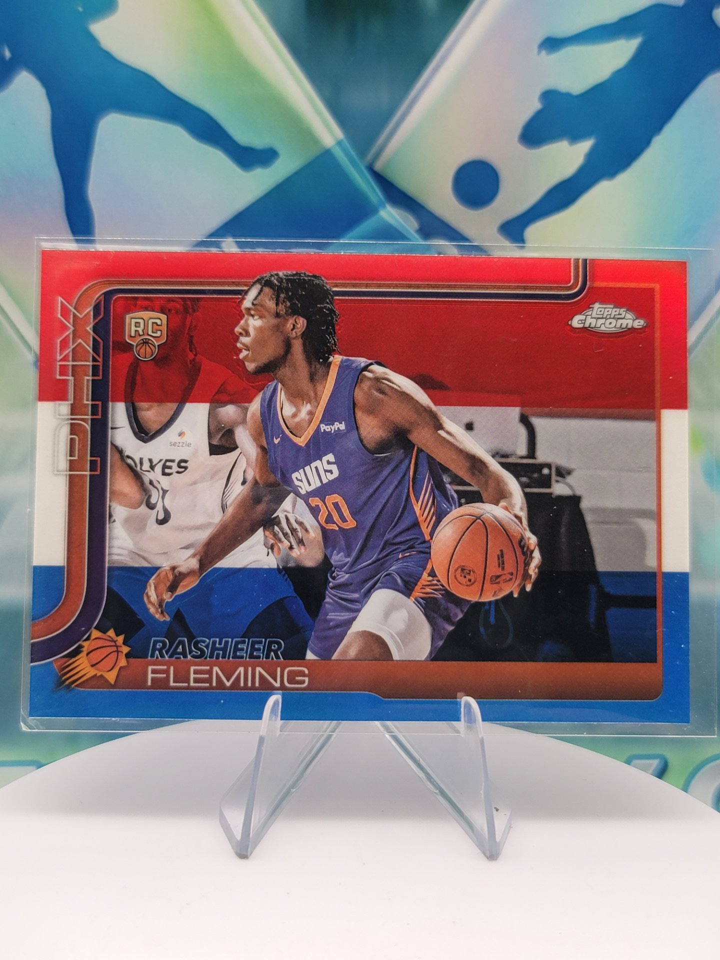 2025 Topps Topps Chrome Rasheer Fleming — 2025 Topps Topps Chrome Red White Blue Rasheer Fleming Rookie