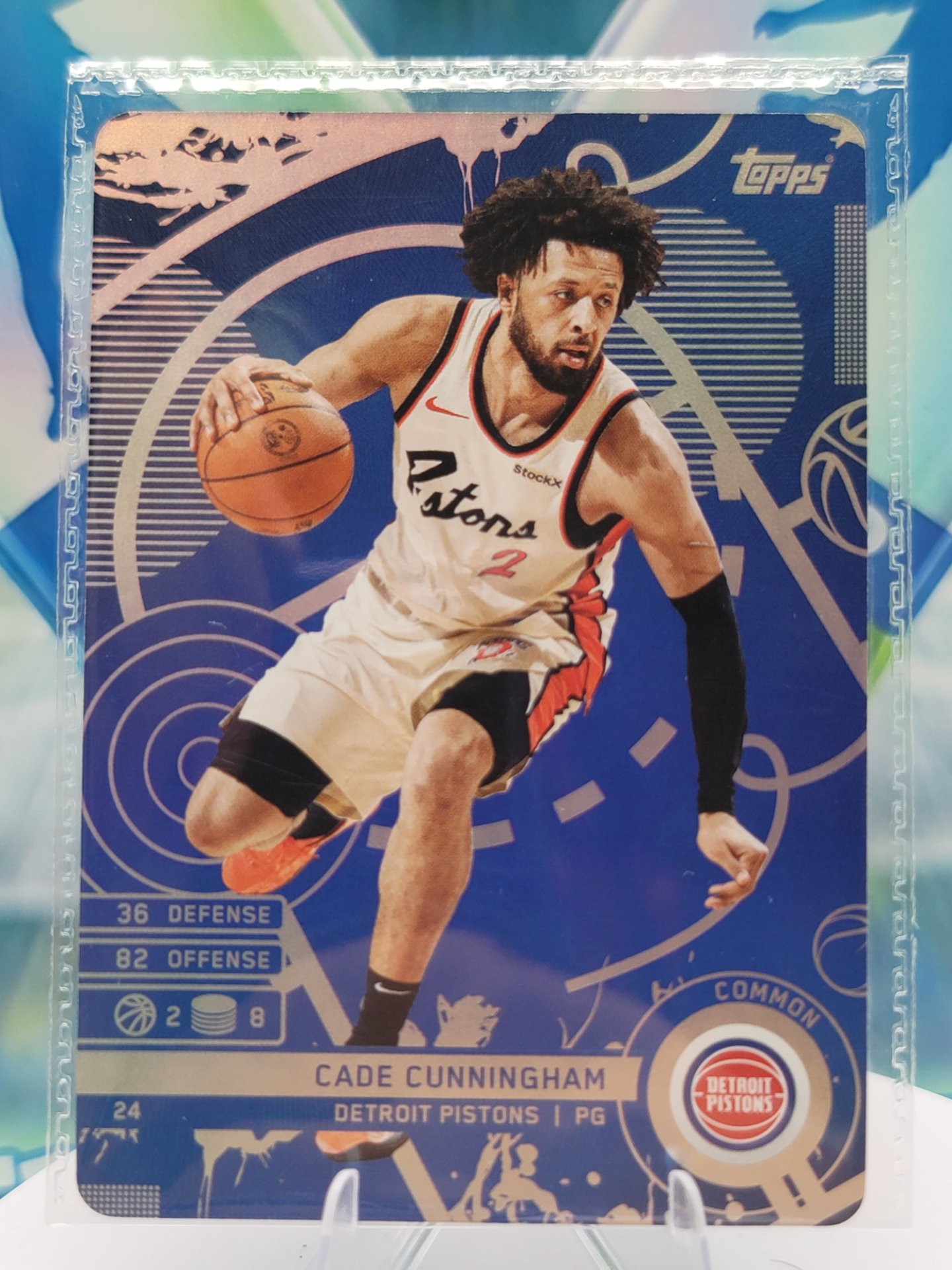 2025 Topps Match Attax Cade Cunningham — 2025 Topps Match Attax Common Blue Cade Cunningham