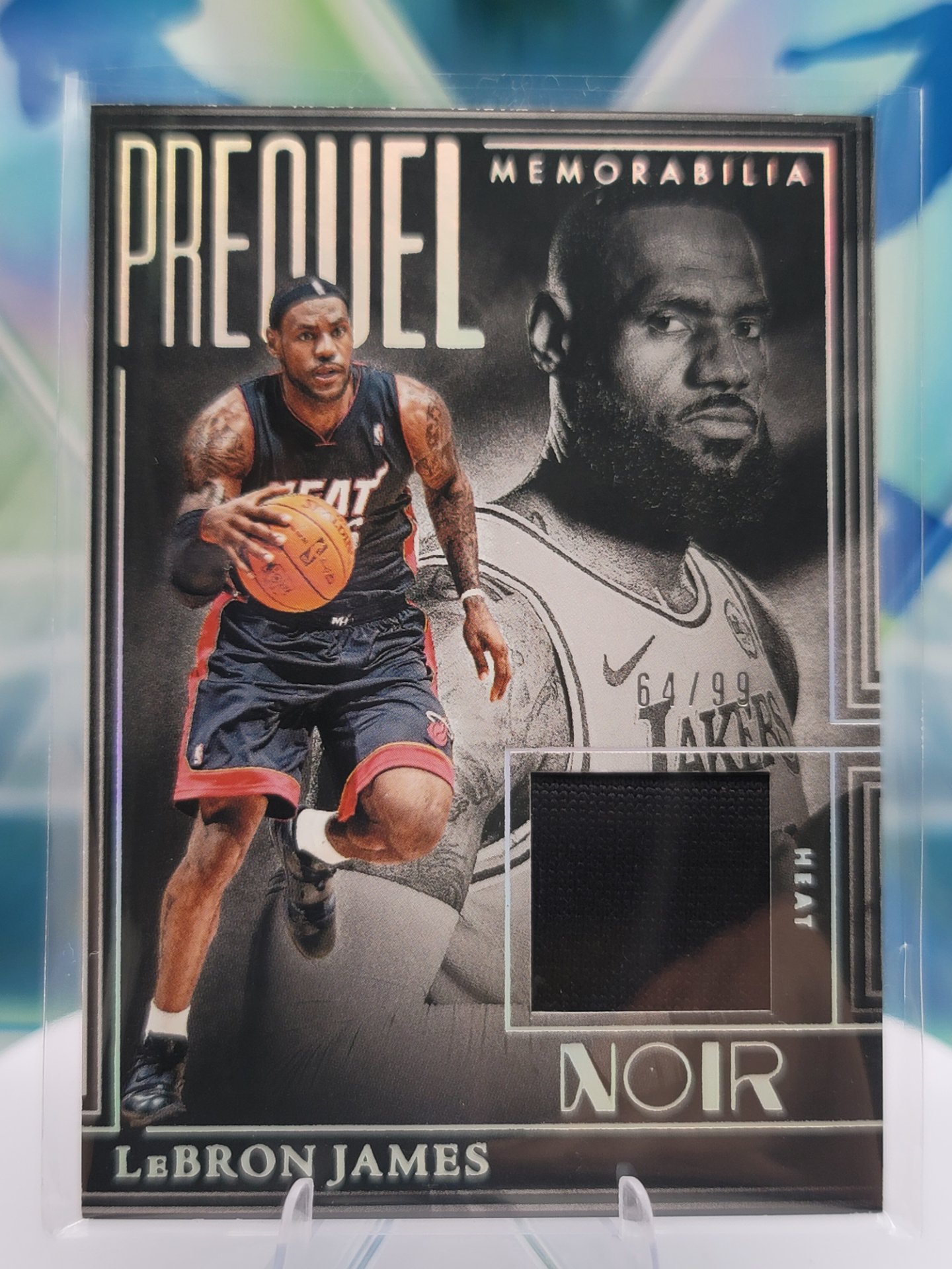 2025 Panini Noir LeBron James — 2025 Panini Noir Prequel Memorabilia Patch LeBron James #64 of 99 Patch/Memorabilia