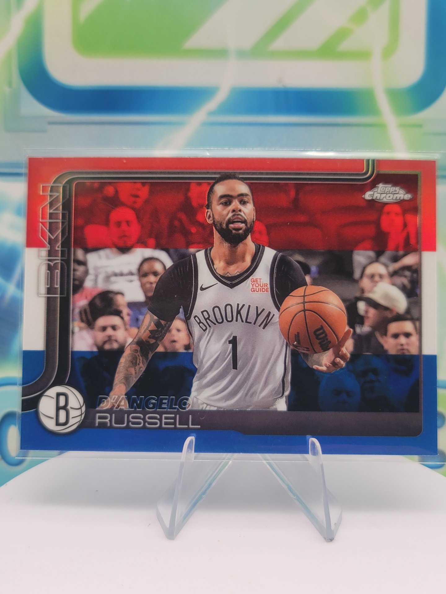 2025 Topps Topps Chrome D'Angelo Russell — 2025 Topps Topps Chrome Red White Blue D'Angelo Russell