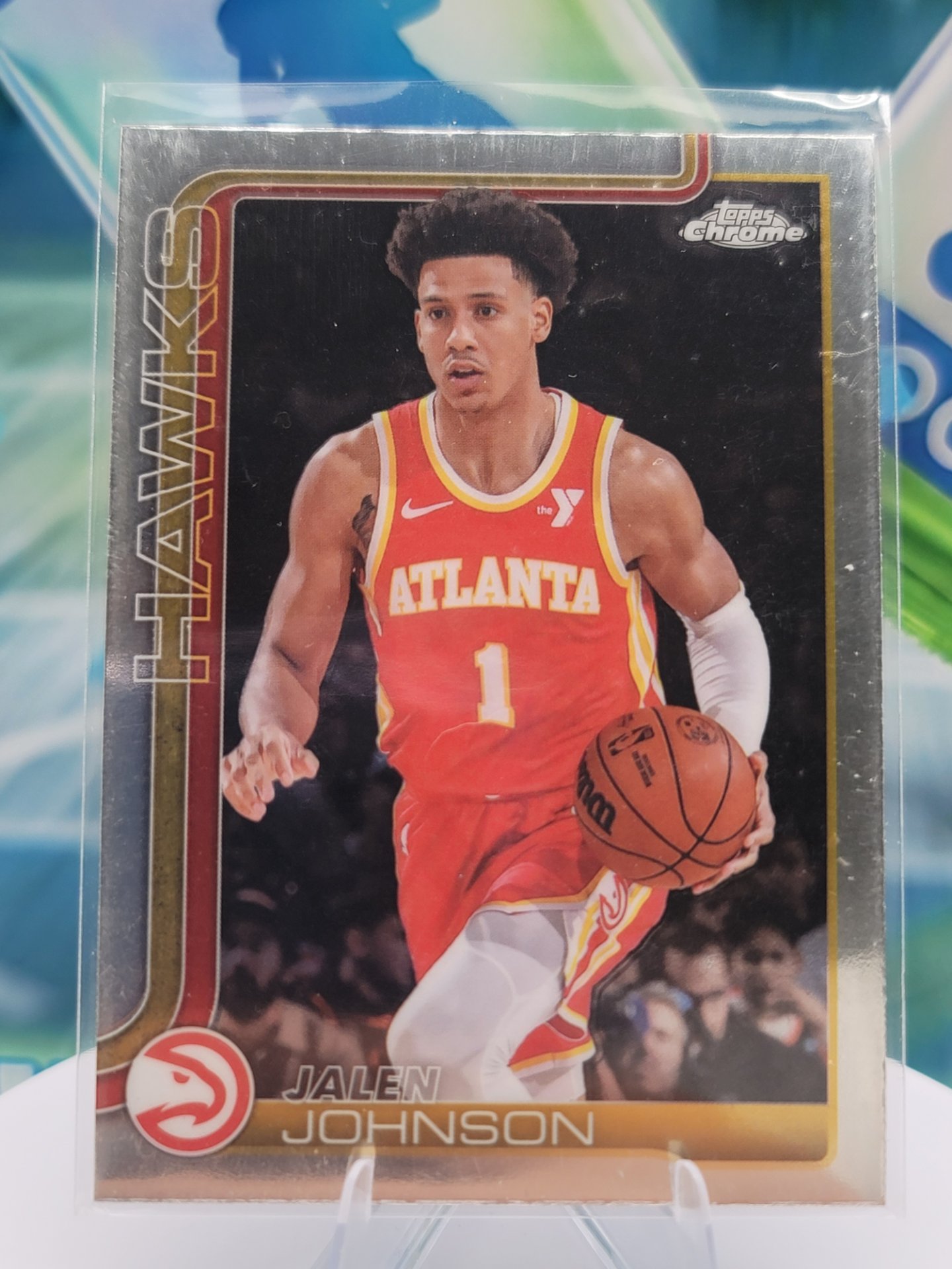 2025 Topps Topps Chrome Jalen Johnson — 2025 Topps Topps Chrome Base Jalen Johnson