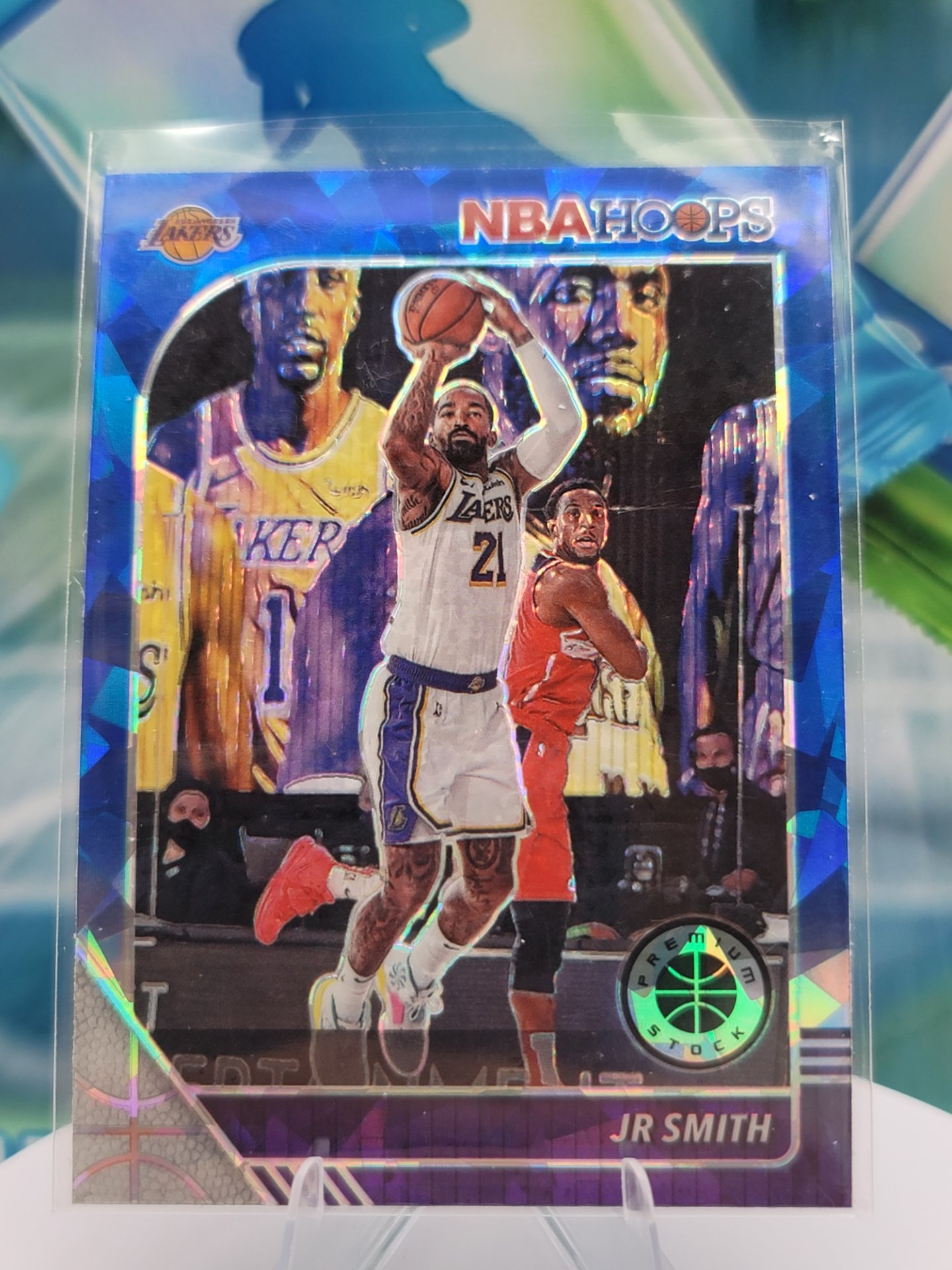 2020 Panini NBA Hoops Jr Smith — 2020 Panini NBA Hoops Premium Stock Blue Ice Jr Smith