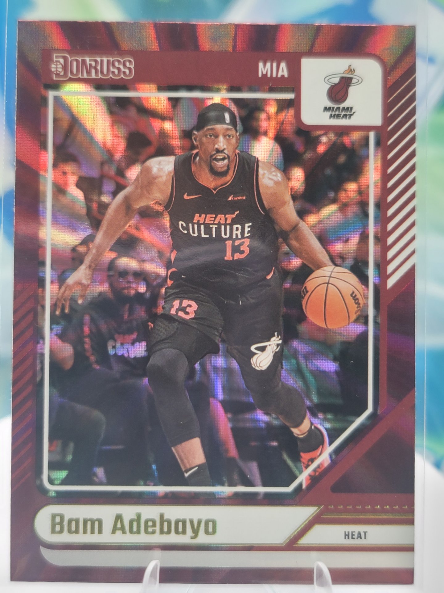 2025 Panini Donruss Bam Adebayo — 2025 Panini Donruss International Holo Maroon Laser Bam Adebayo