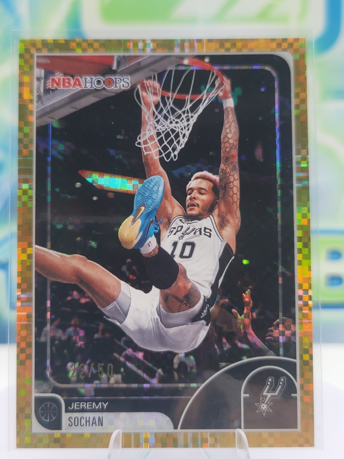 2026 Topps NBA Hoops Jeremy Sochan — 2026 Topps NBA Hoops Light Burst Gold Jeremy Sochan #22 of 50
