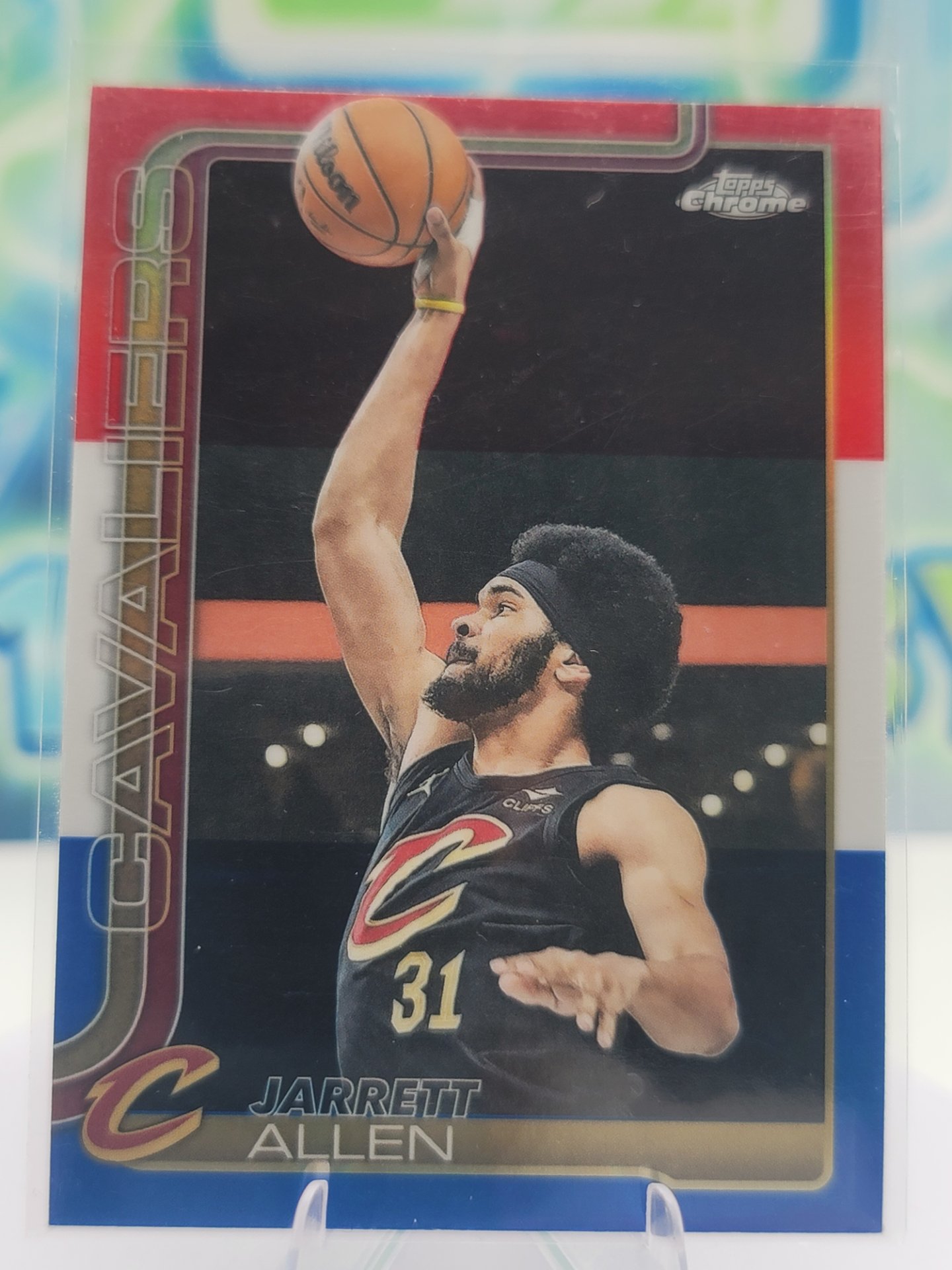 2025 Topps Topps Chrome Jarrett Allen — 2025 Topps Topps Chrome Red White Blue Jarrett Allen