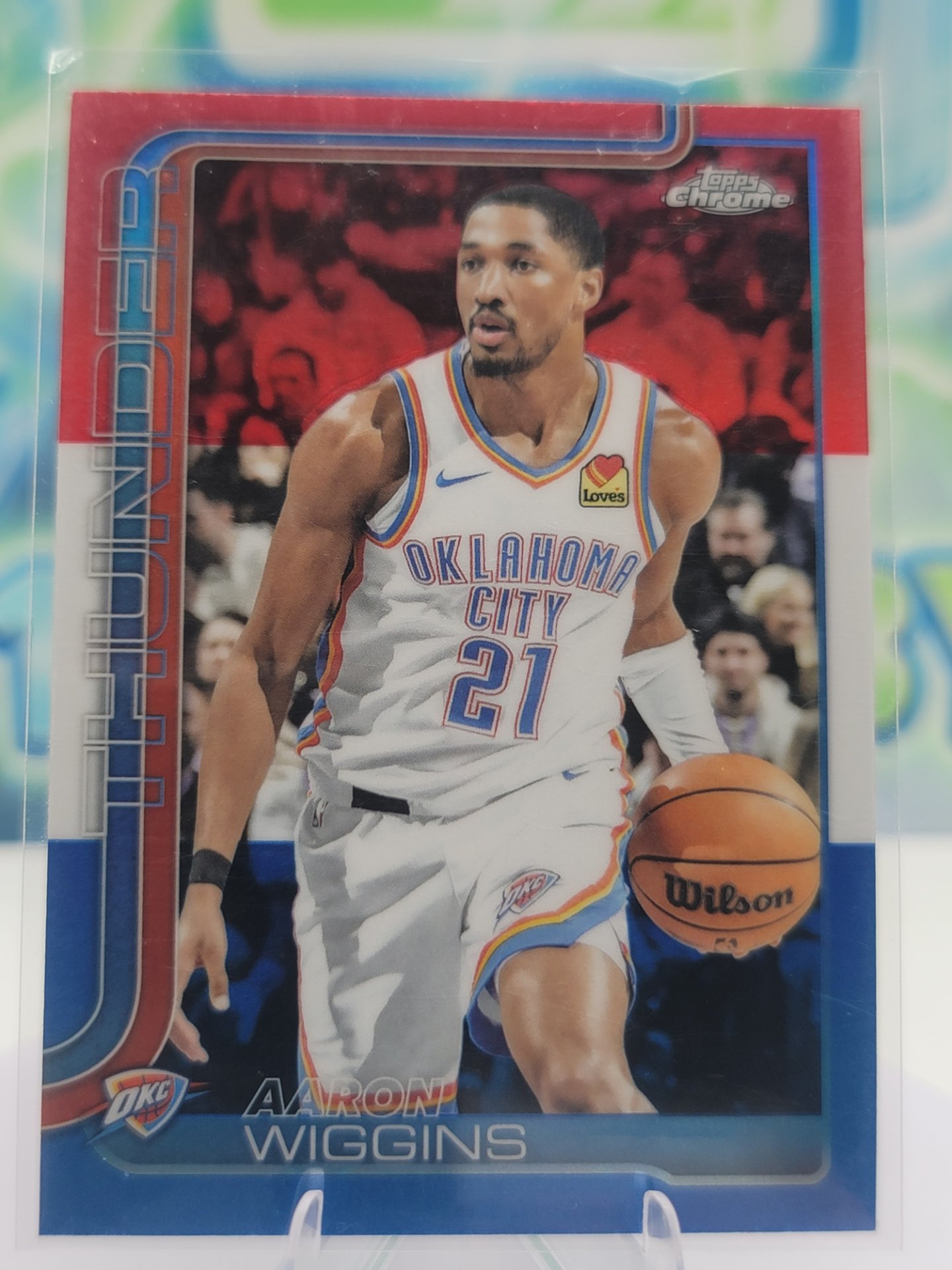 2025 Topps Topps Chrome Aaron Wiggins — 2025 Topps Topps Chrome Red White Blue Aaron Wiggins
