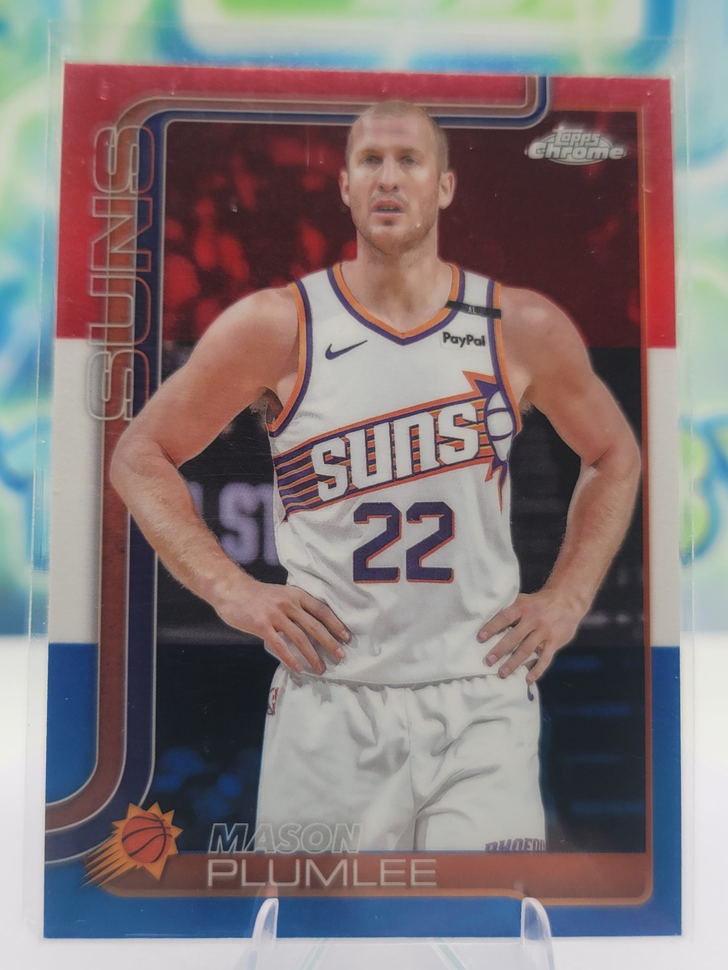 2025 Topps Topps Chrome Mason Plumlee — 2025 Topps Topps Chrome Red White Blue Mason Plumlee
