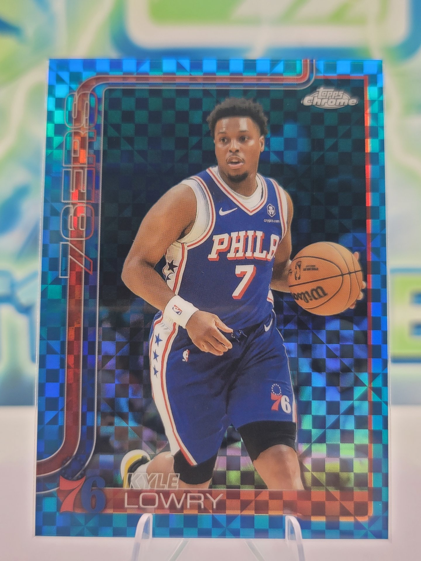 2025 Topps Topps Chrome Kyle Lowry — 2025 Topps Topps Chrome Blue X-Fractor Kyle Lowry