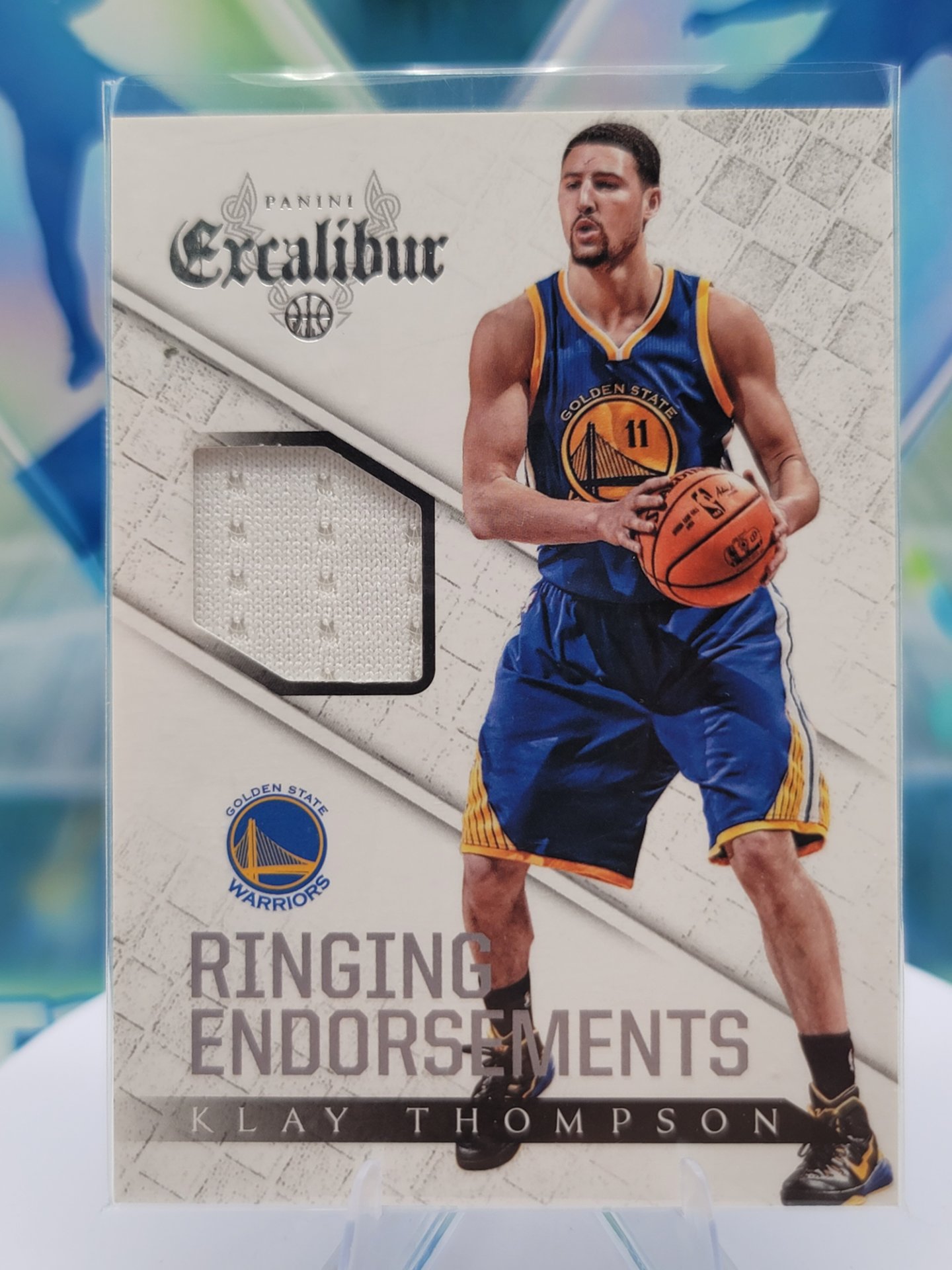 2015 Panini Excalibur Klay Thompson — 2015 Panini Excalibur Ringing Endorsments Patch Klay Thompson Patch/Memorabilia