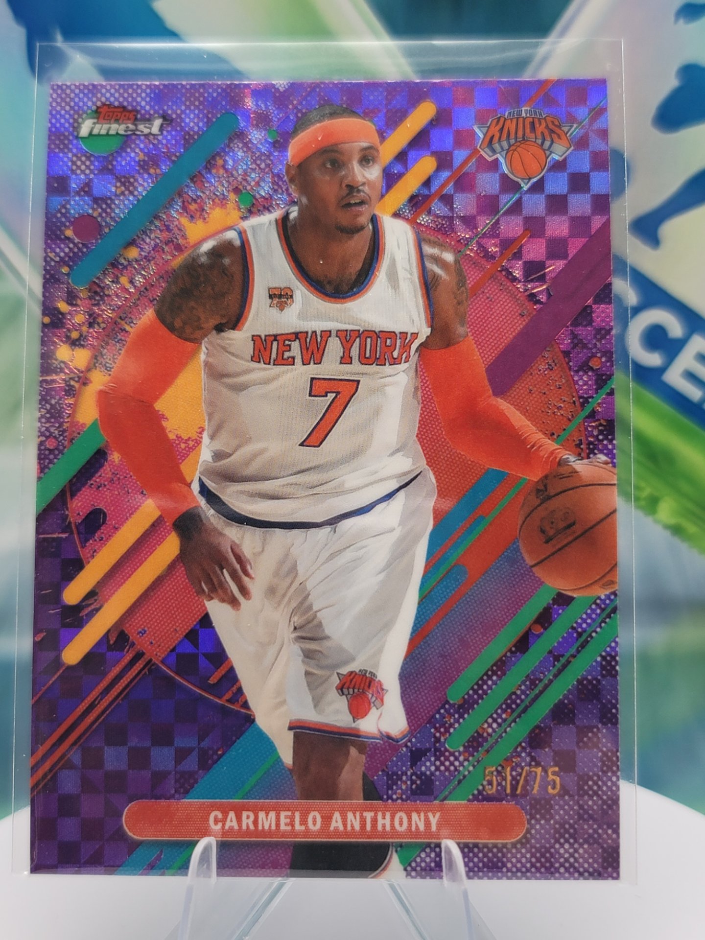 2026 Topps Topps Finest Carmelo Anthony — 2026 Topps Topps Finest Rare X-Fractor Carmelo Anthony #51 of 75