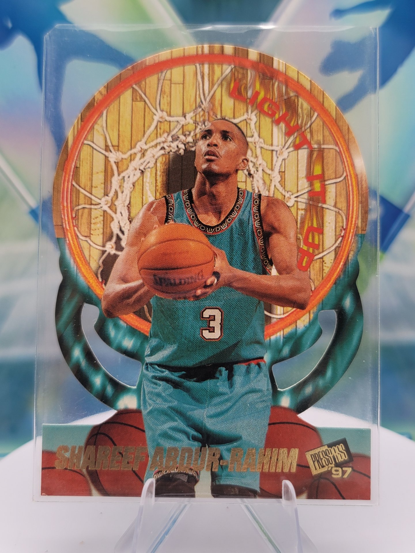 1997 Press Pass Shareef Abdur-Rahim — 1997 Press Pass Light It Up Die-cut Shareef Abdur-Rahim