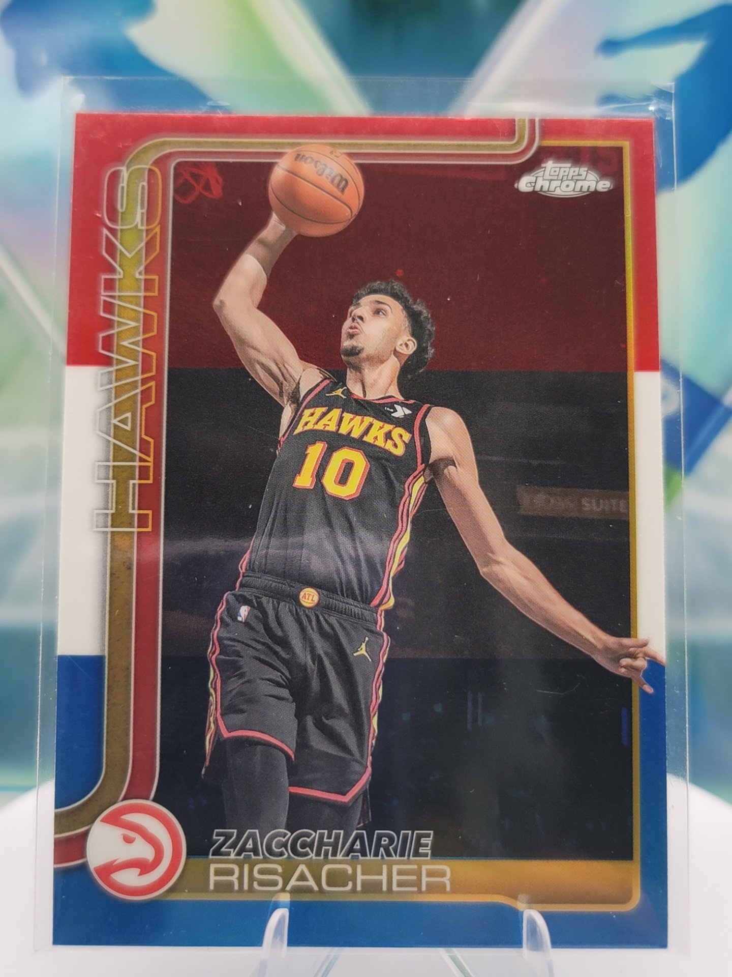 2025 Topps Topps Chrome Zaccharie Risacher — 2025 Topps Topps Chrome Red White Blue Zaccharie Risacher