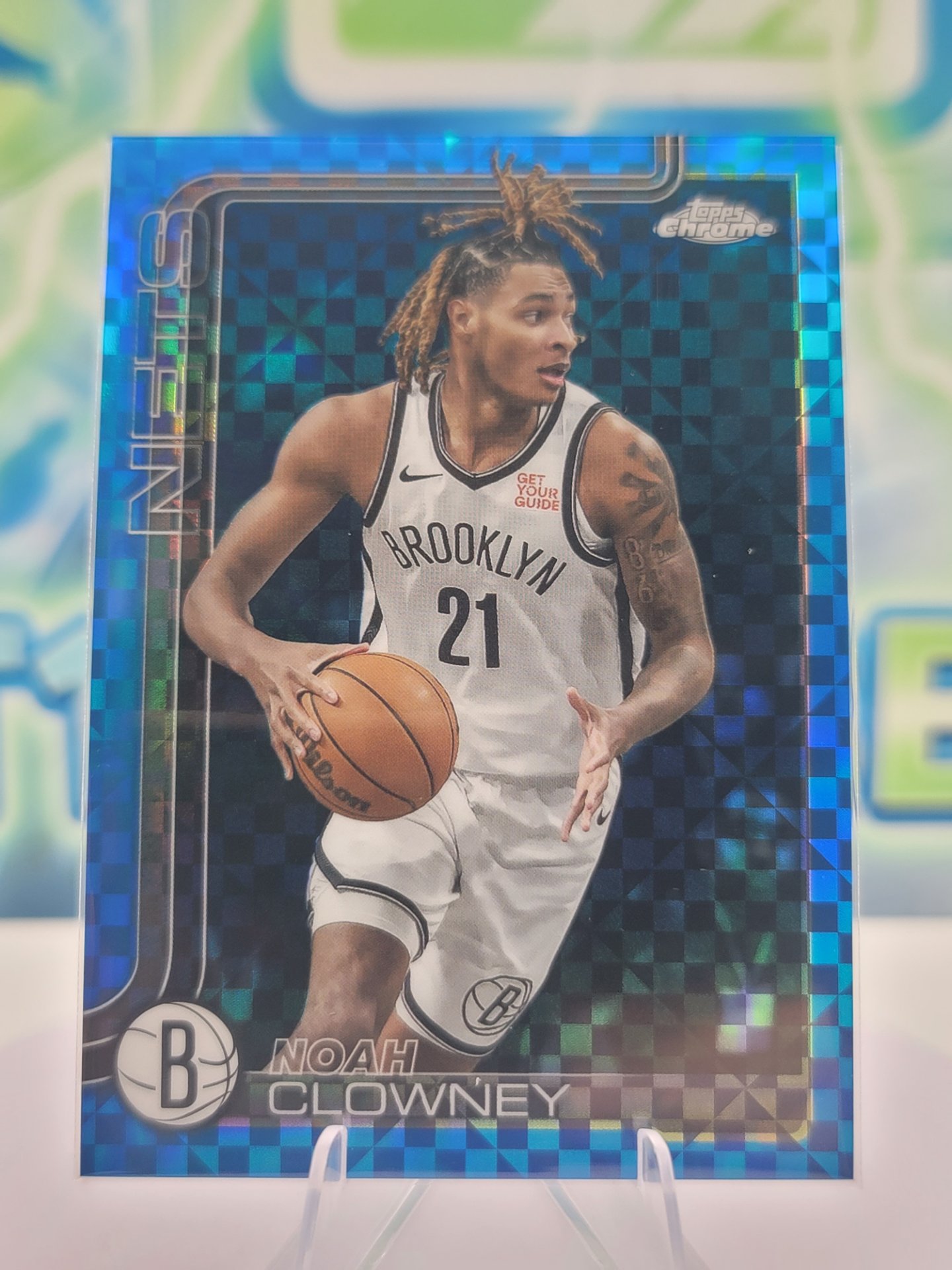 2025 Topps Topps Chrome Noah Clowney — 2025 Topps Topps Chrome Blue X-Fractor Noah Clowney