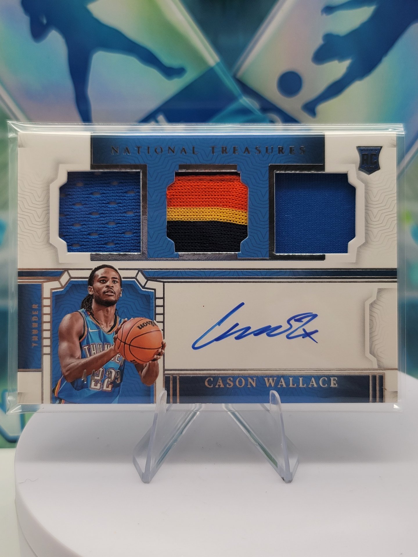 2024 Topps National Treasures Cason Wallace — 2024 Topps National Treasures RPA Cason Wallace #44 of 99 Rookie Autograph Patch/Memorabilia