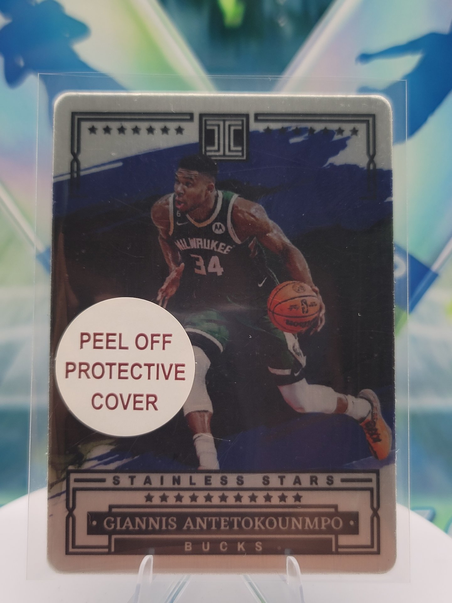 2023 Panini Impeccable Giannis Antetokounmpo — 2023 Panini Impeccable Stainless Stars Stainless Giannis Antetokounmpo #64 of 75
