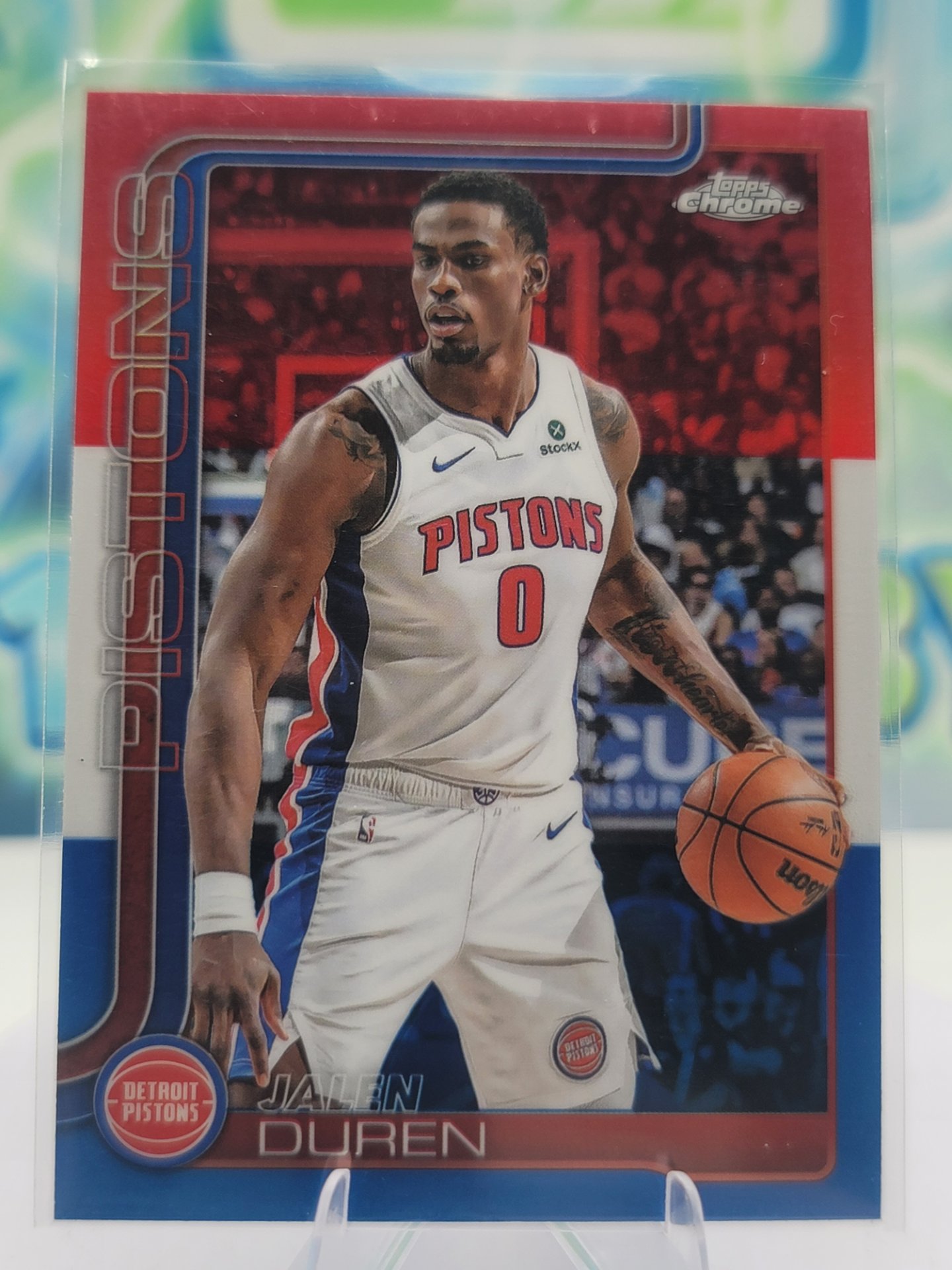 2025 Topps Topps Chrome Jalen Duren — 2025 Topps Topps Chrome Red White Blue Jalen Duren