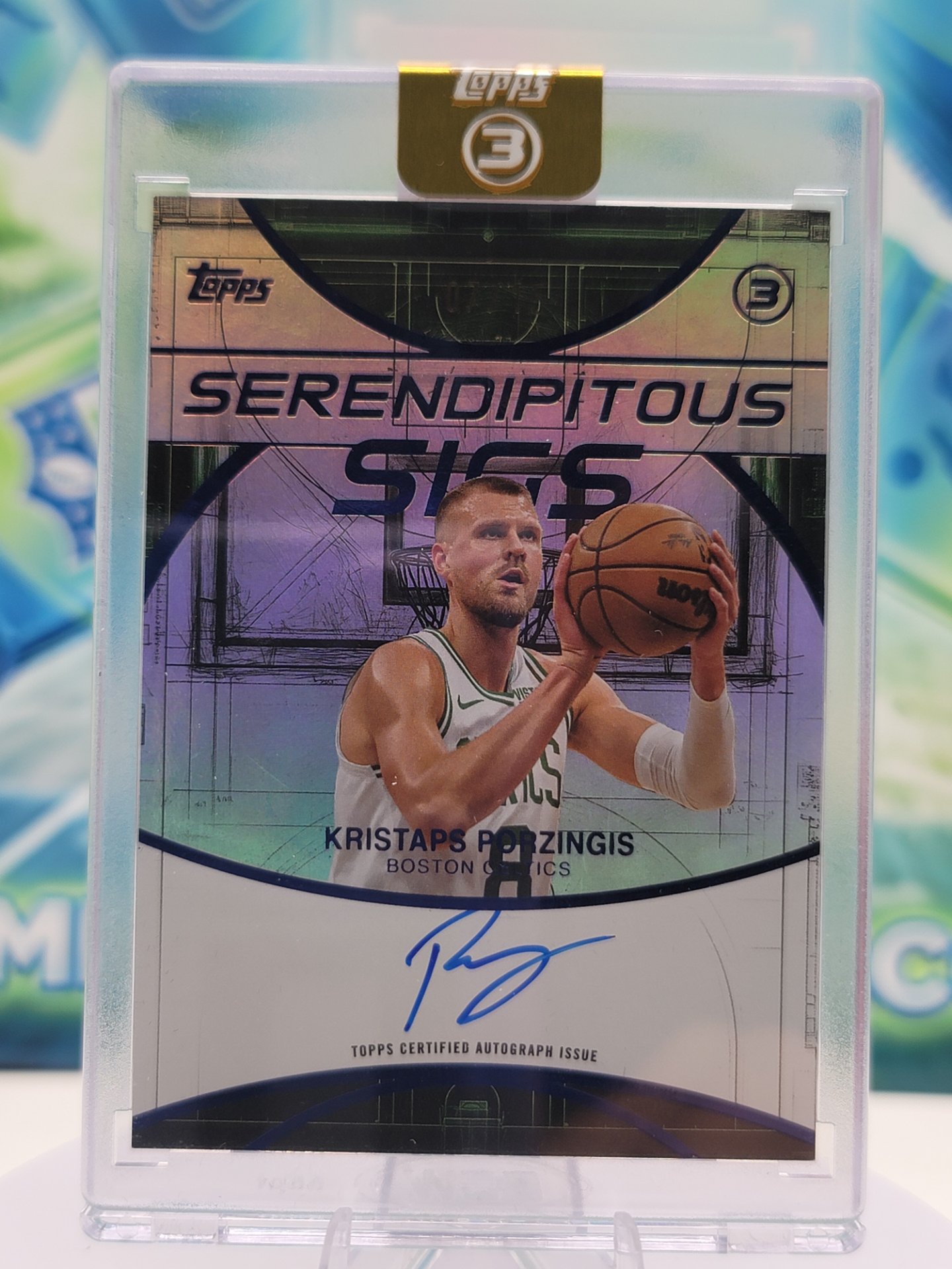 2026 Topps 3 Kristaps Porzingis — 2026 Topps 3 Serendipitious Sigs Auto Kristaps Porzingis #7 of 15 Autograph