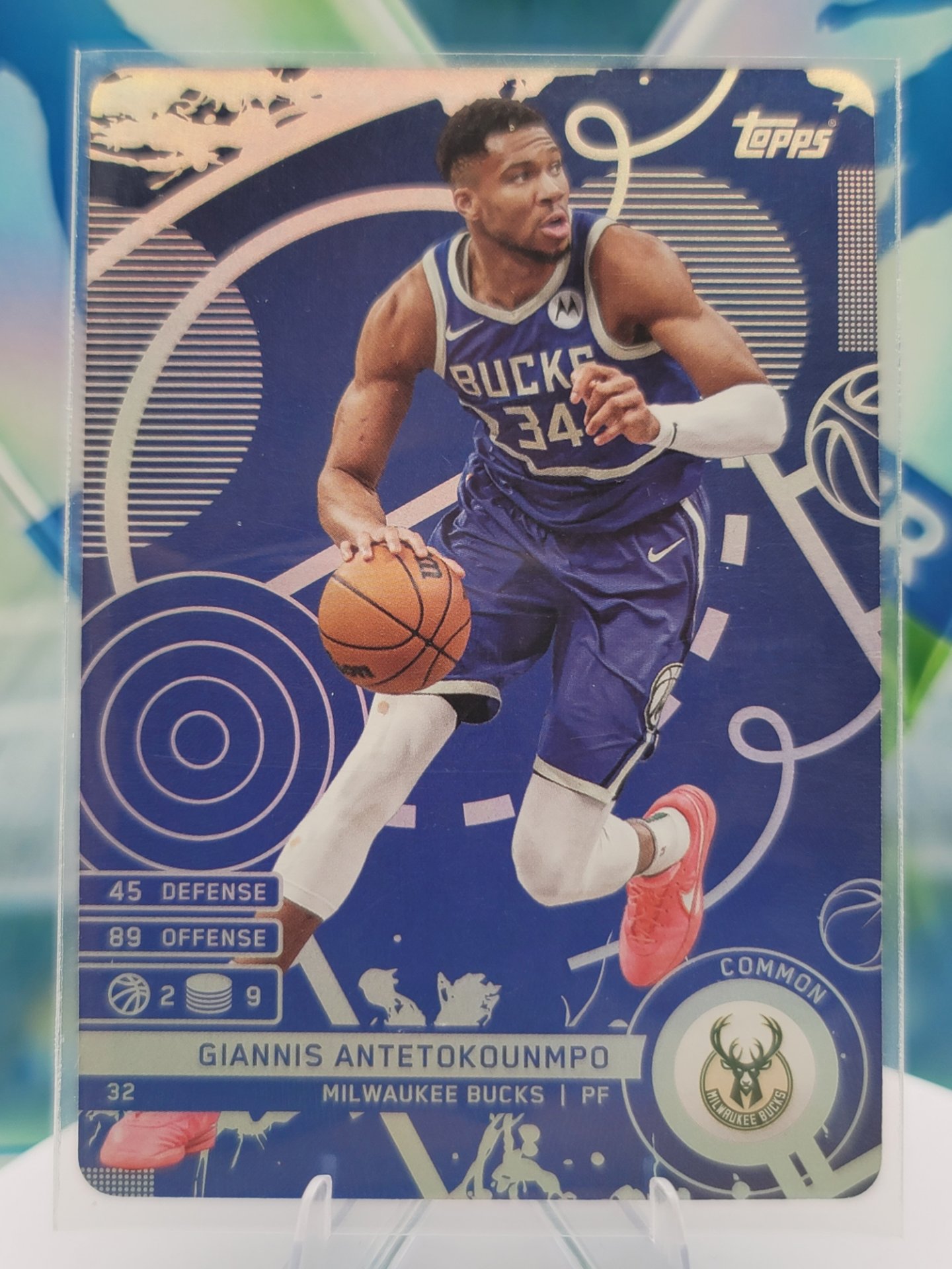 2025 Topps Match Attax Giannis Antetokounmpo — 2025 Topps Match Attax Common Blue Giannis Antetokounmpo