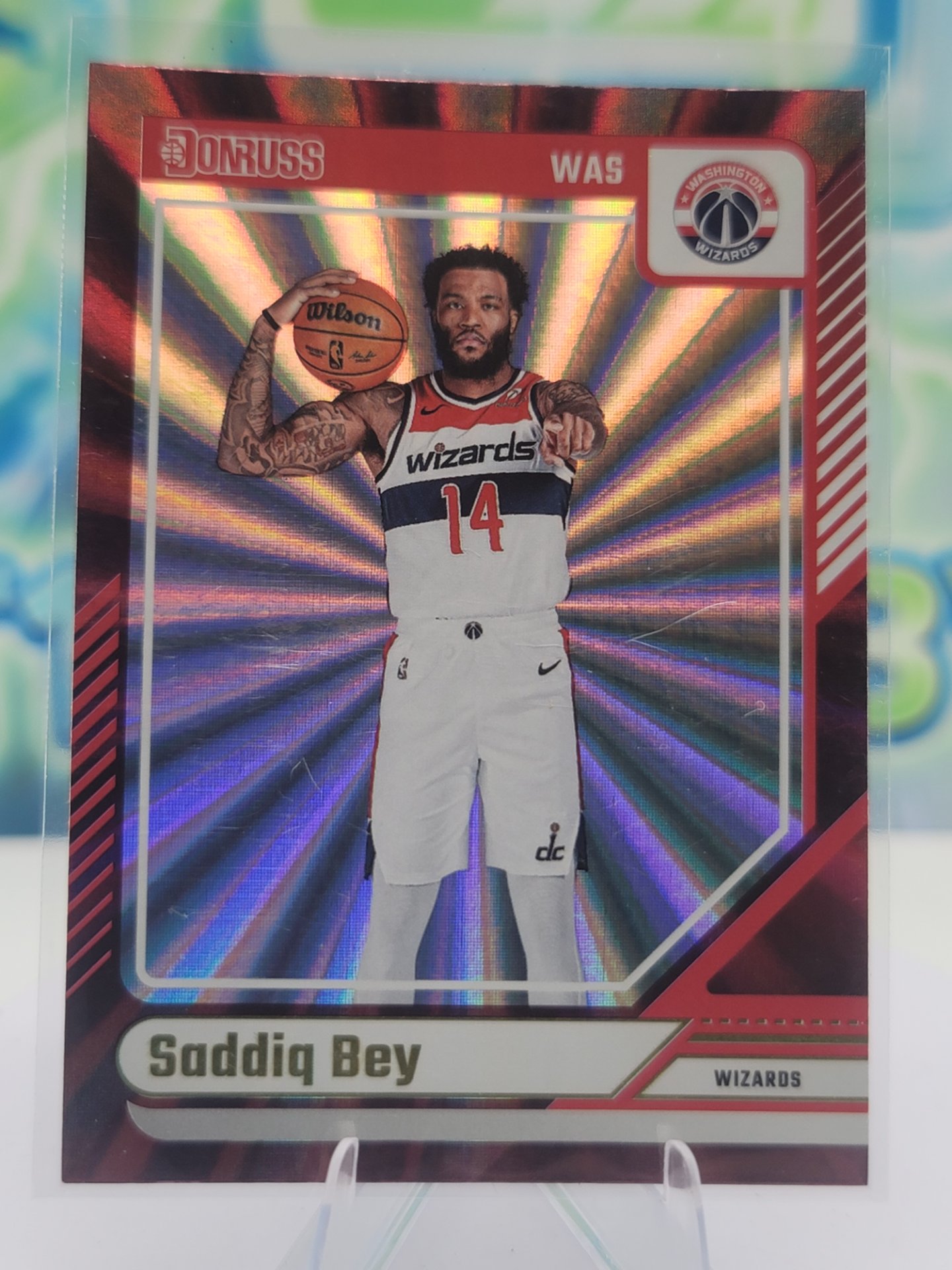2025 Panini Donruss Saddiq Bey — 2025 Panini Donruss International Holo Maroon Laser Saddiq Bey