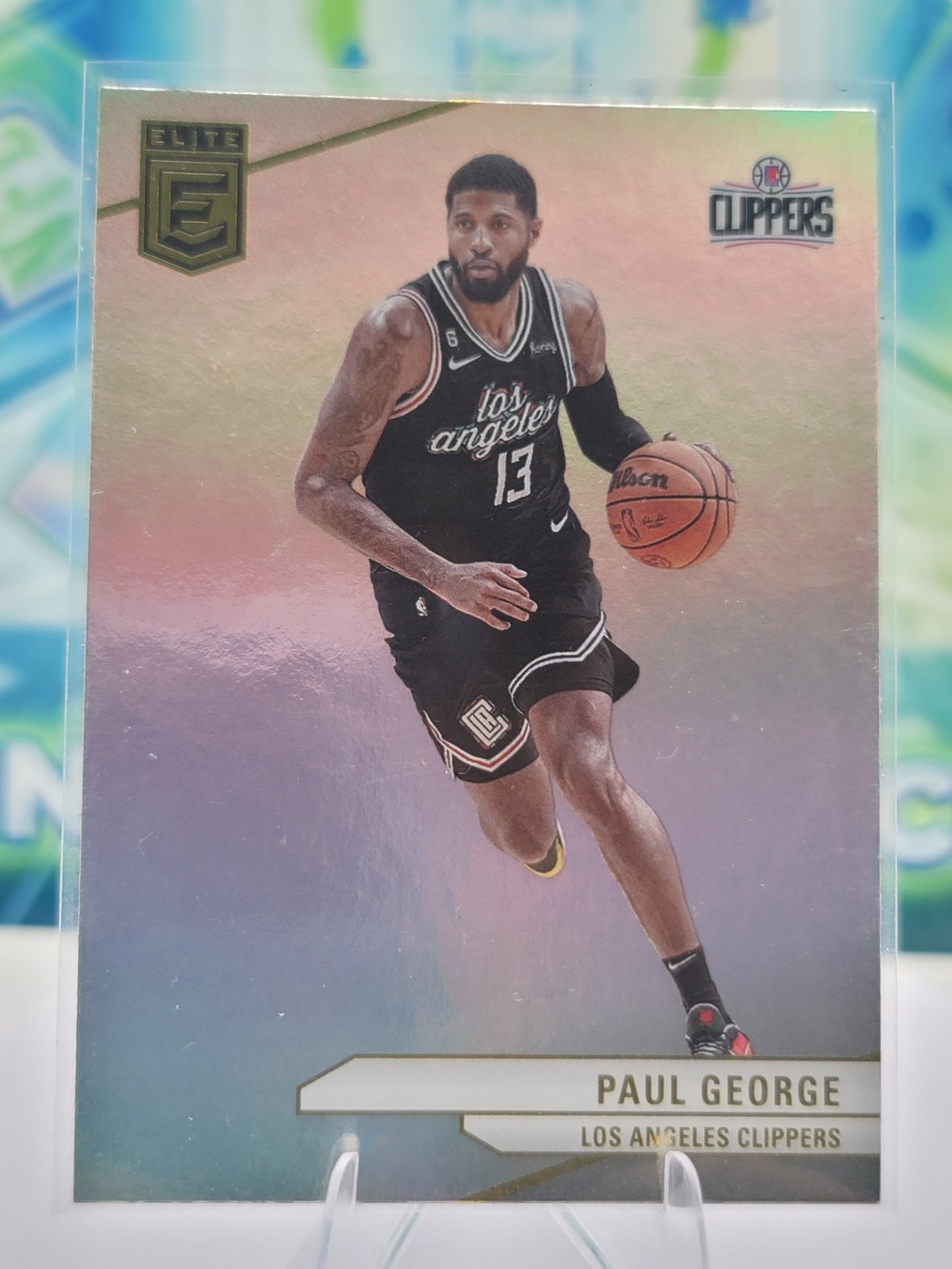 2021 Panini Donruss Elite Paul George — 2024 Panini Donruss Elite Refractor Paul George