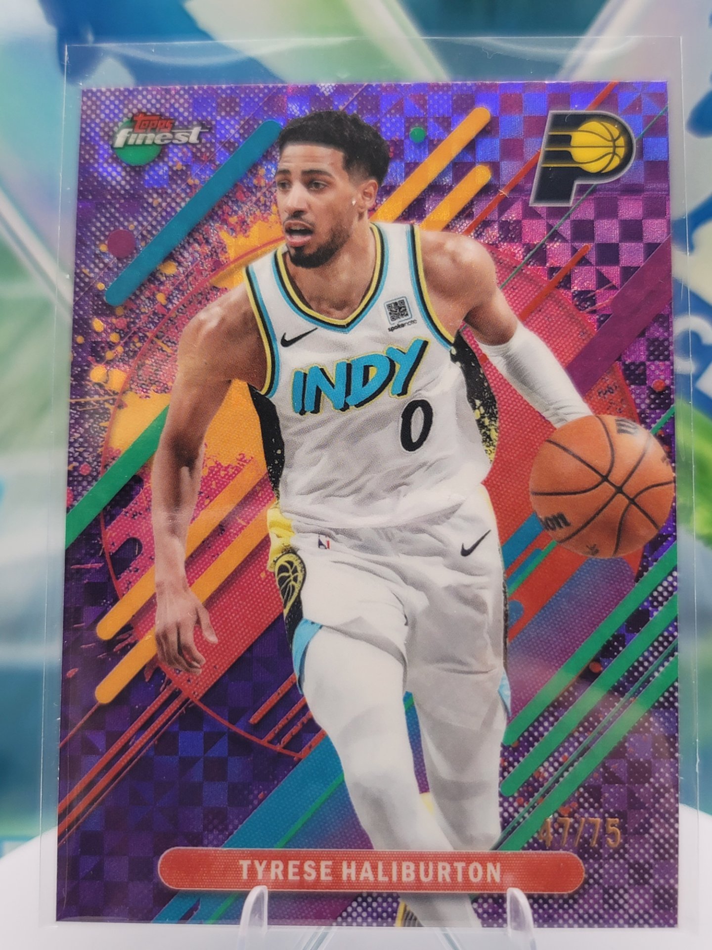 2026 Topps Topps Finest Tyrese Haliburton — 2026 Topps Topps Finest Rare X-Fractor Tyrese Haliburton #47 of 75