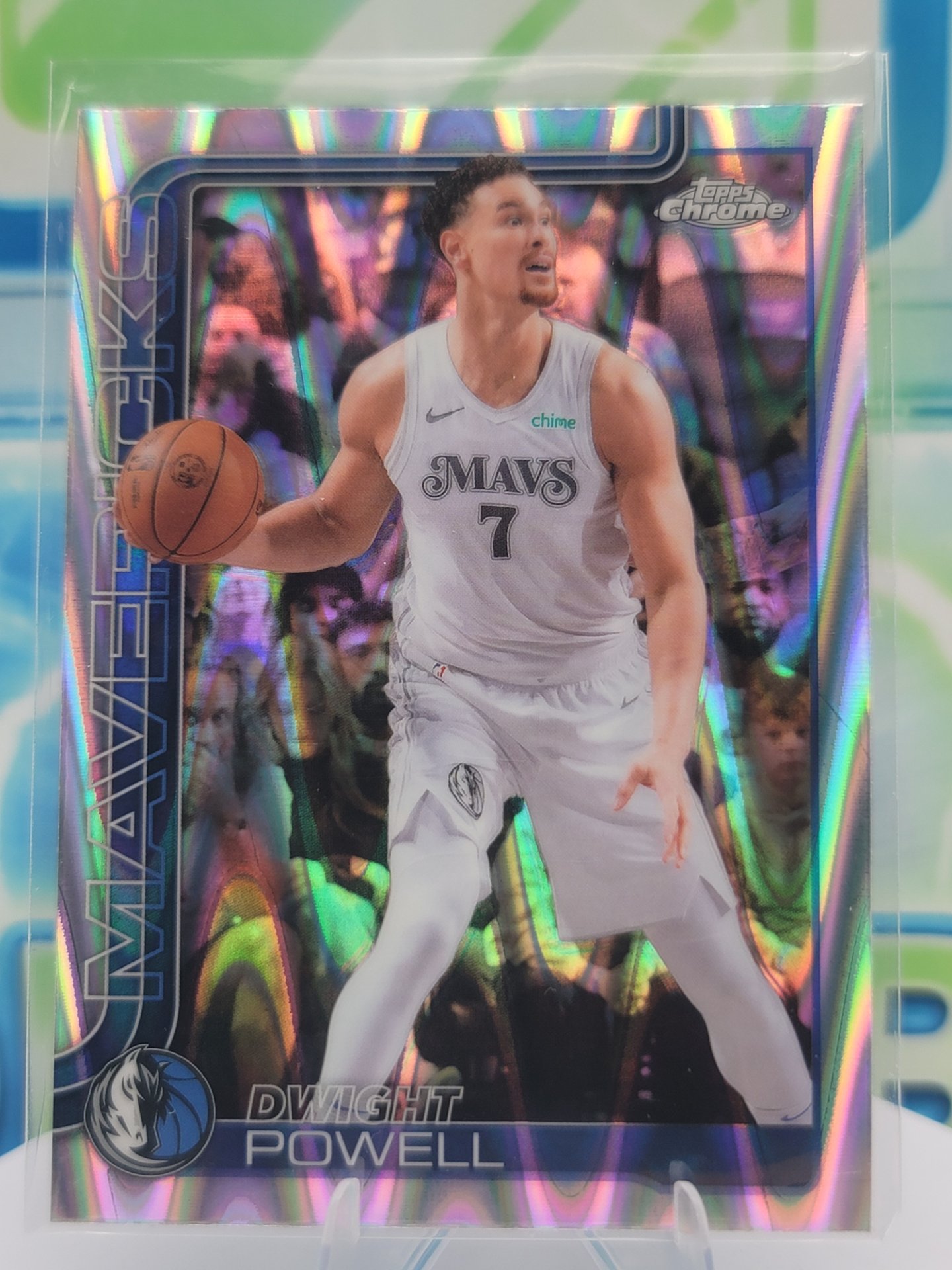 2025 Topps Topps Chrome Dwight Powell — 2025 Topps Topps Chrome Raywave Dwight Powell